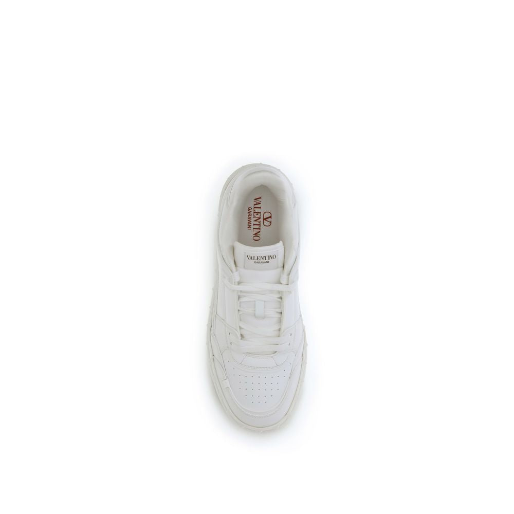 Valentino Garavani White Calf Leather Bos Taurus Low Top Men's Sneakers