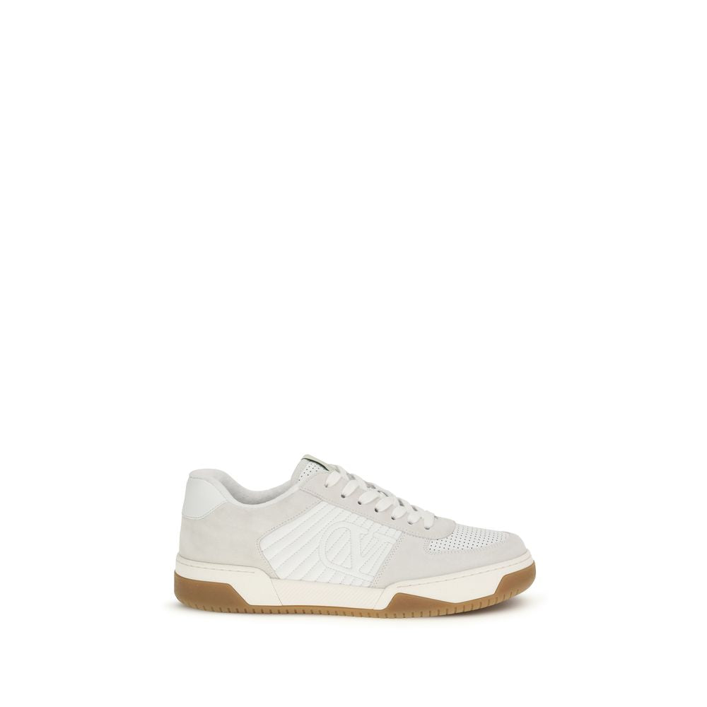 Valentino Garavani White Calf Leather Bos Taurus Athletic Men's Sneakers