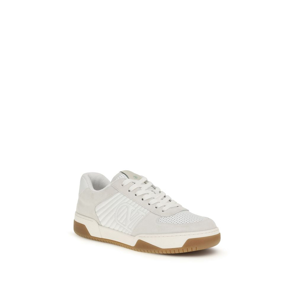 Valentino Garavani White Calf Leather Bos Taurus Athletic Men's Sneakers