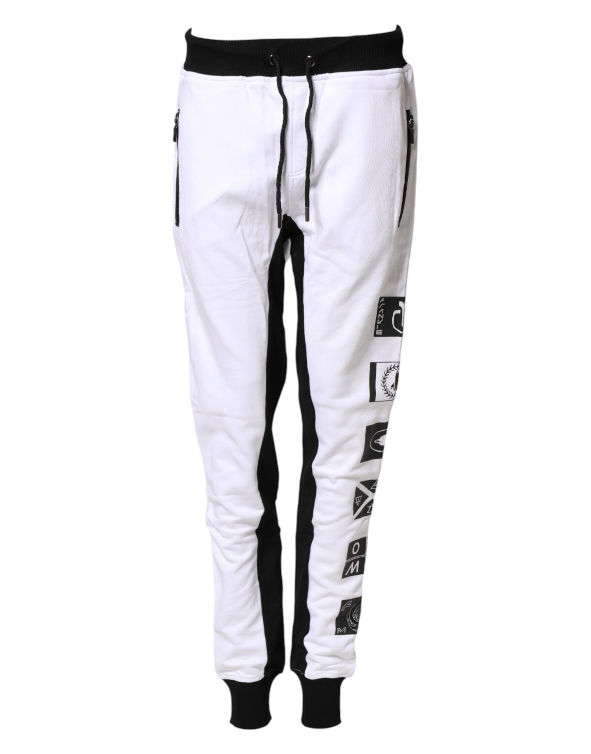 Frankie Morello Black White Skinny Jogger SweatWomen's Women's Pants (Pre-Owned)
