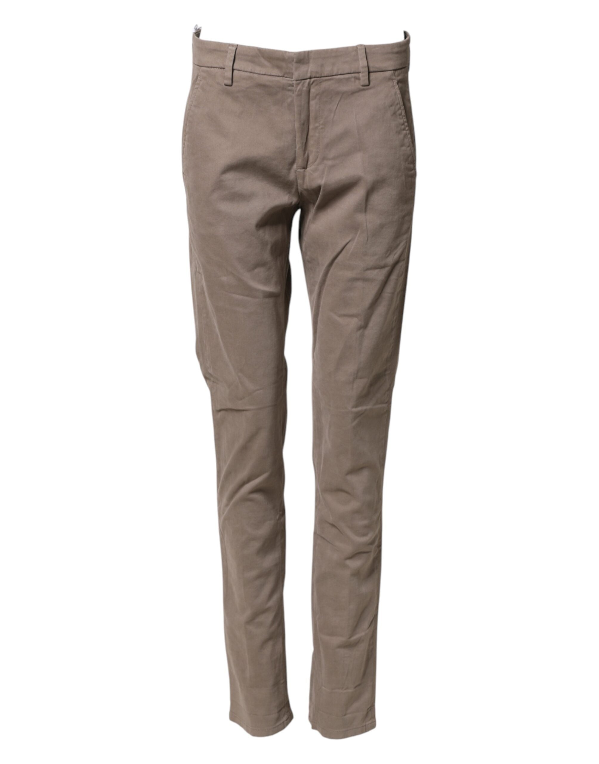 Dondup Cotton Stretch Straight Chino Trouser Women's Brown (Pre-Owned)