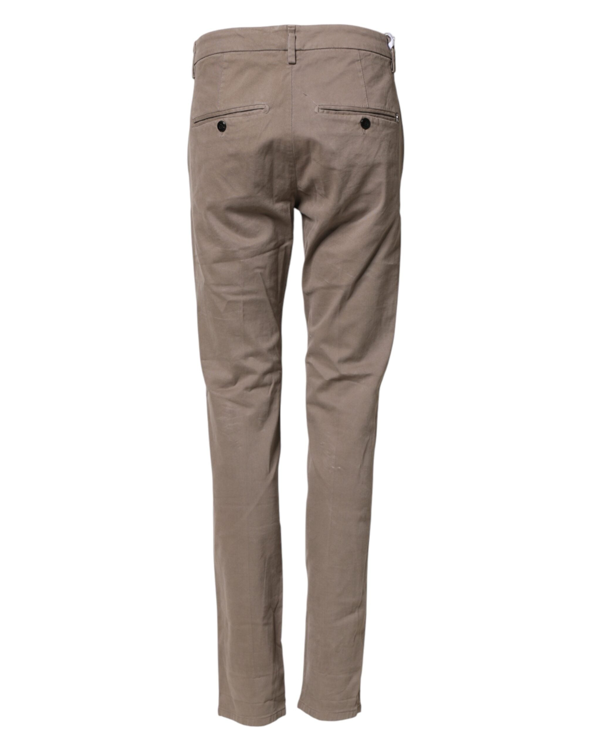 Dondup Cotton Stretch Straight Chino Trouser Women's Brown (Pre-Owned)