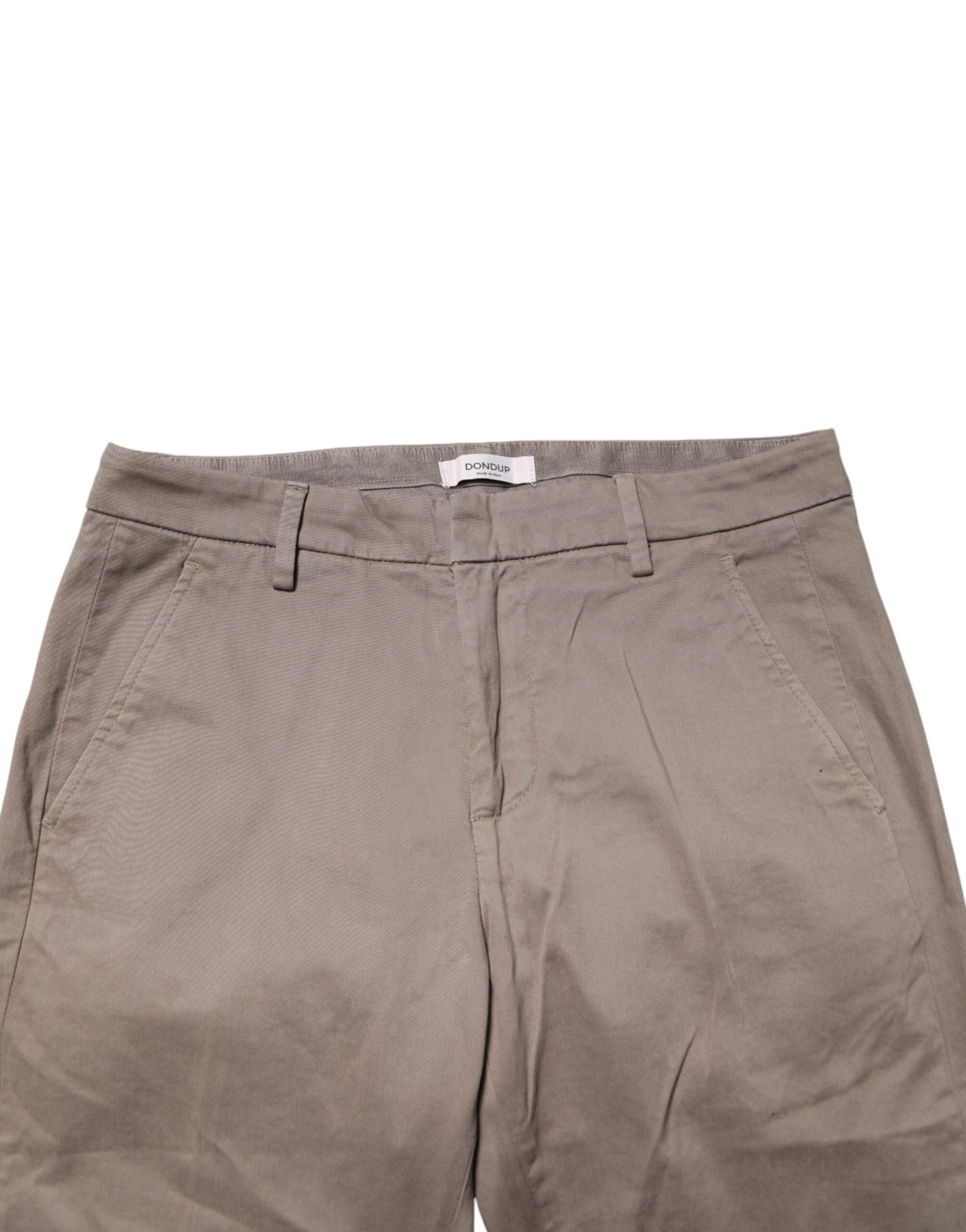 Dondup Cotton Stretch Straight Chino Trouser Women's Brown (Pre-Owned)