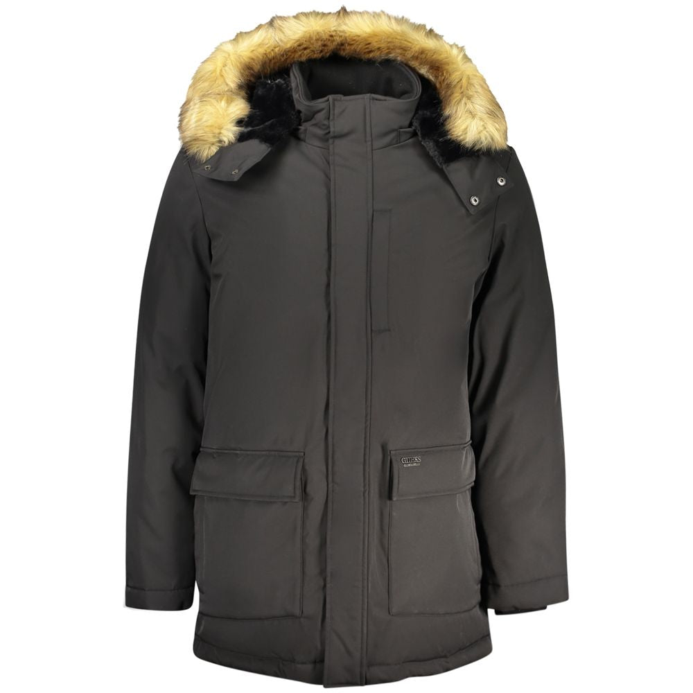 Guess Jeans Black Polyester Mens Men's Jacket