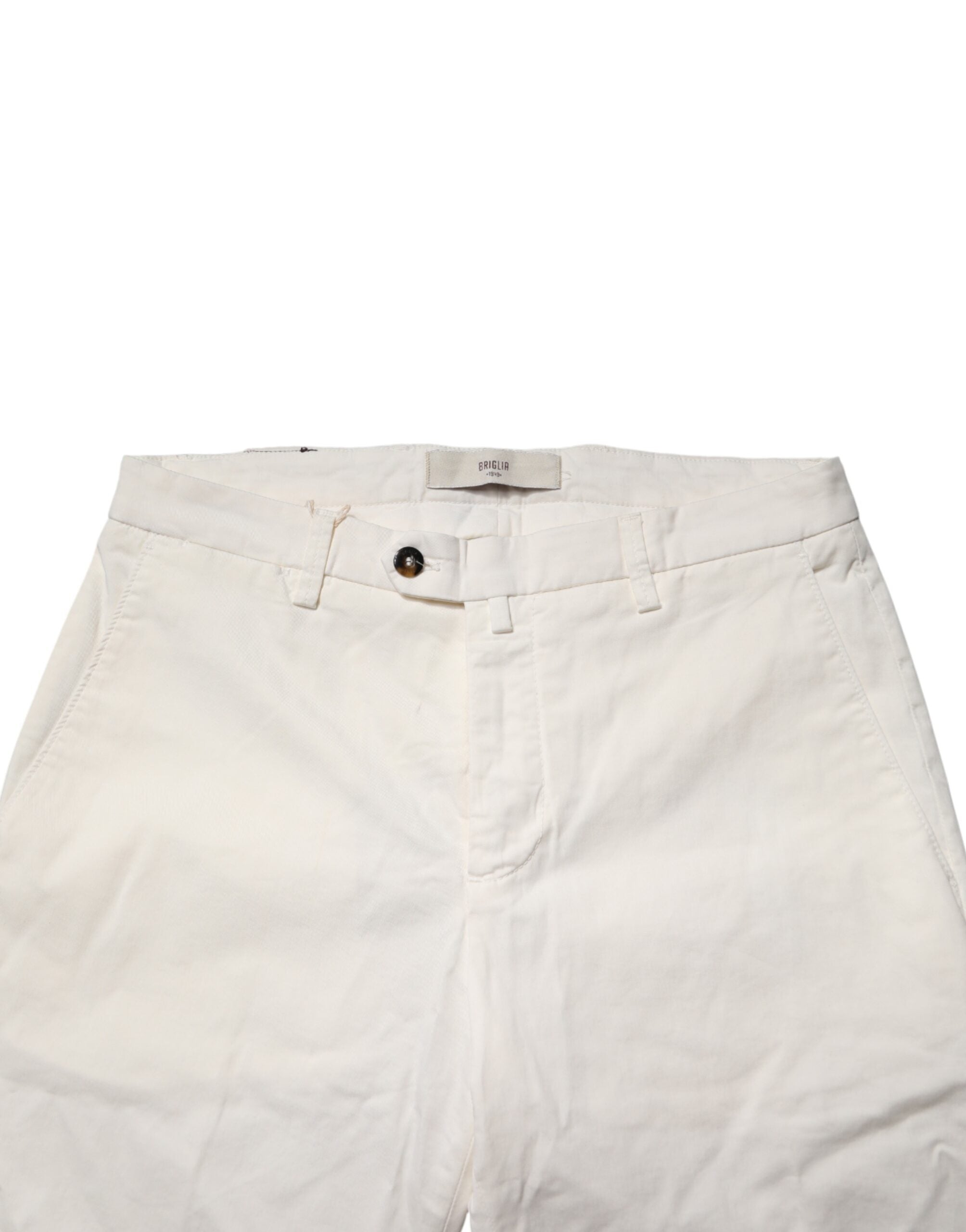 Briglia 1949 White Cotton Straight Fit Chino Trouser Women's Pants (Pre-Owned)