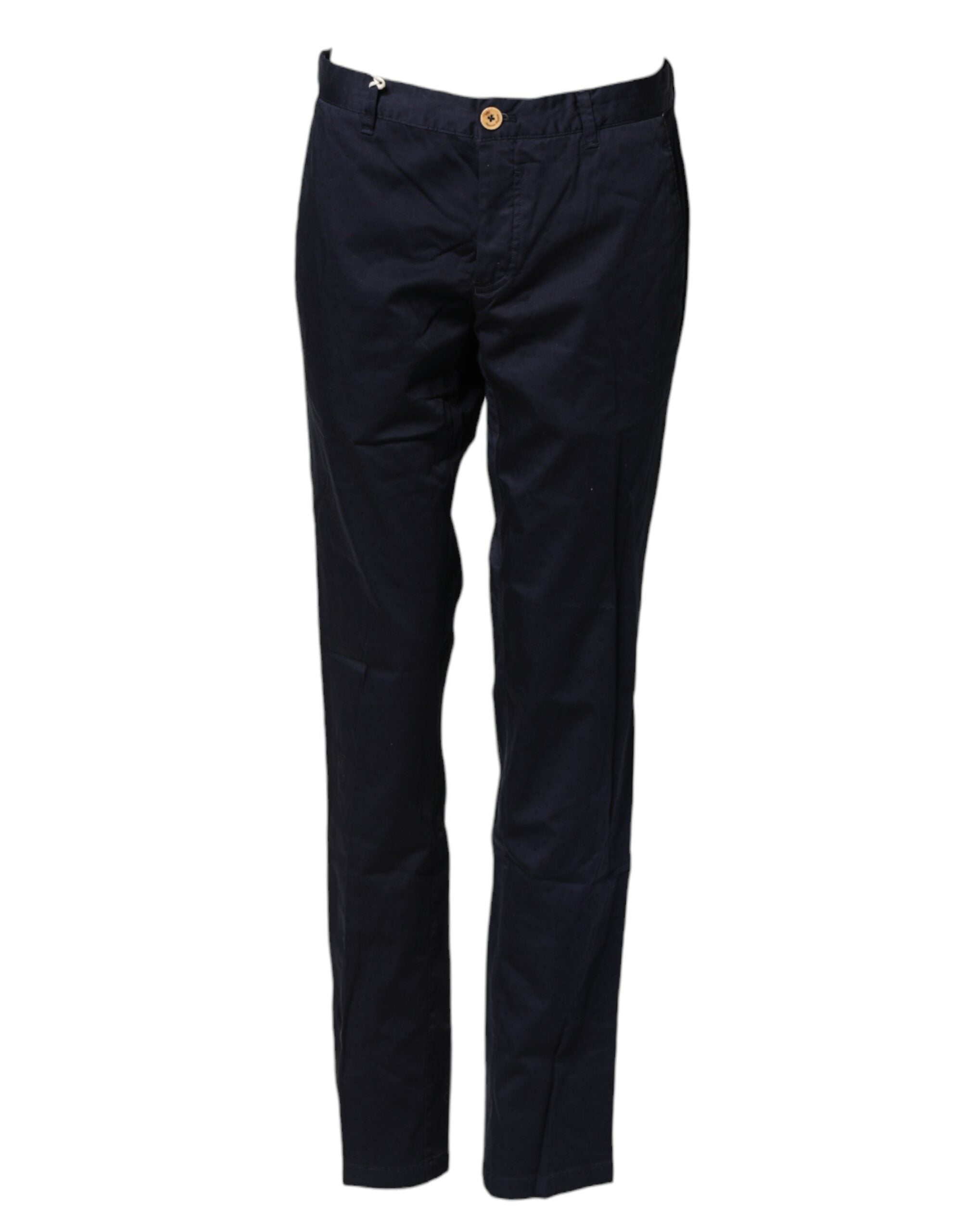 Domenico Tagliente Navy Blue Straight Chino Mid Waist Women's Pants (Pre-Owned)
