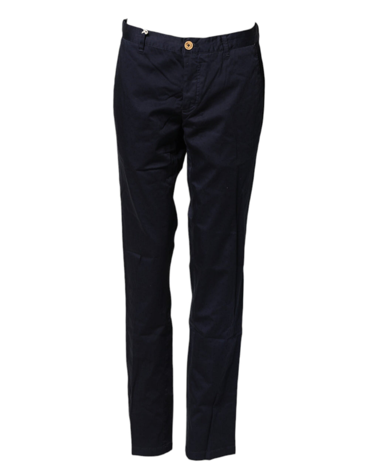 Domenico Tagliente Navy Blue Straight Chino Mid Waist Women's Pants (Pre-Owned)