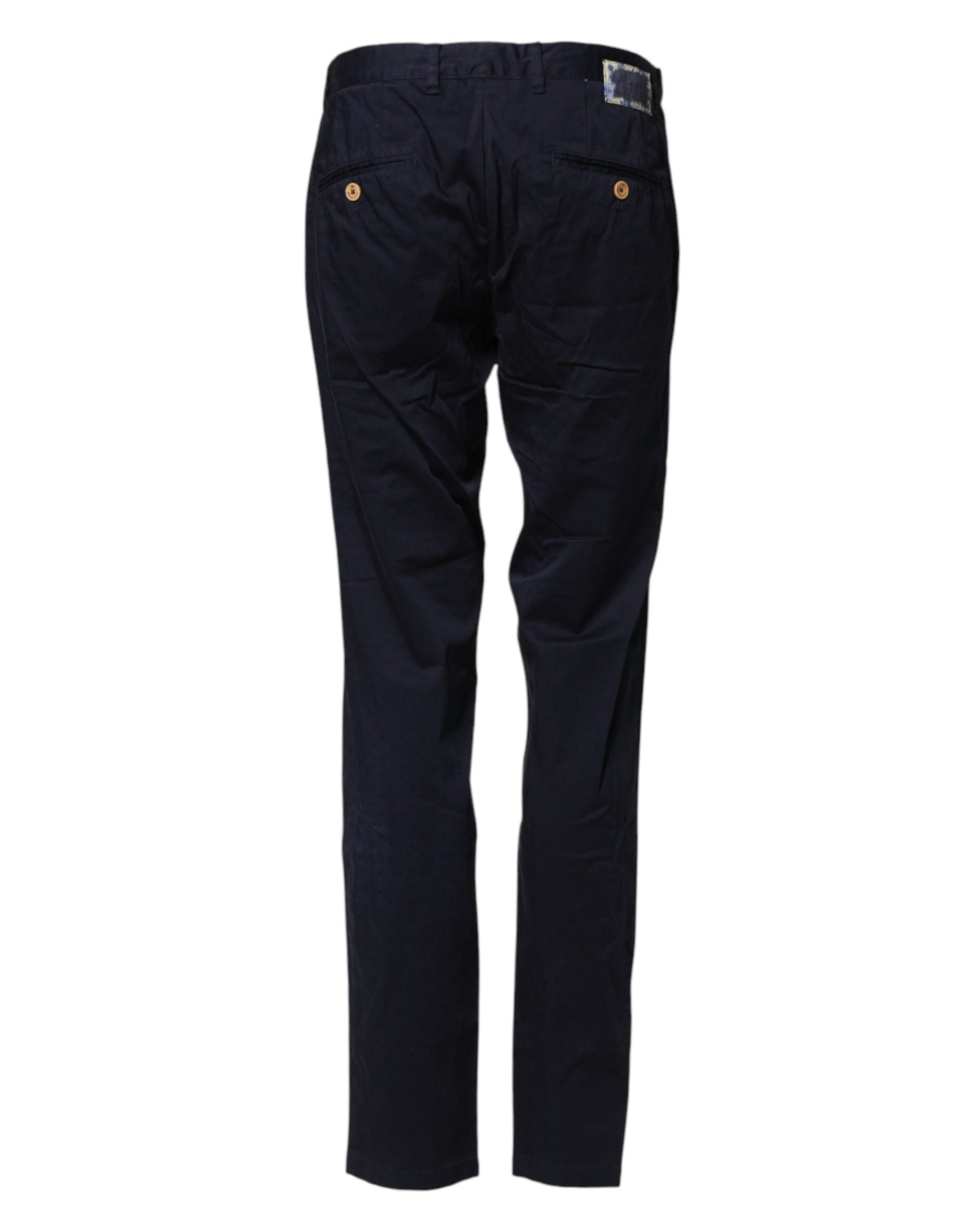 Domenico Tagliente Navy Blue Straight Chino Mid Waist Women's Pants (Pre-Owned)