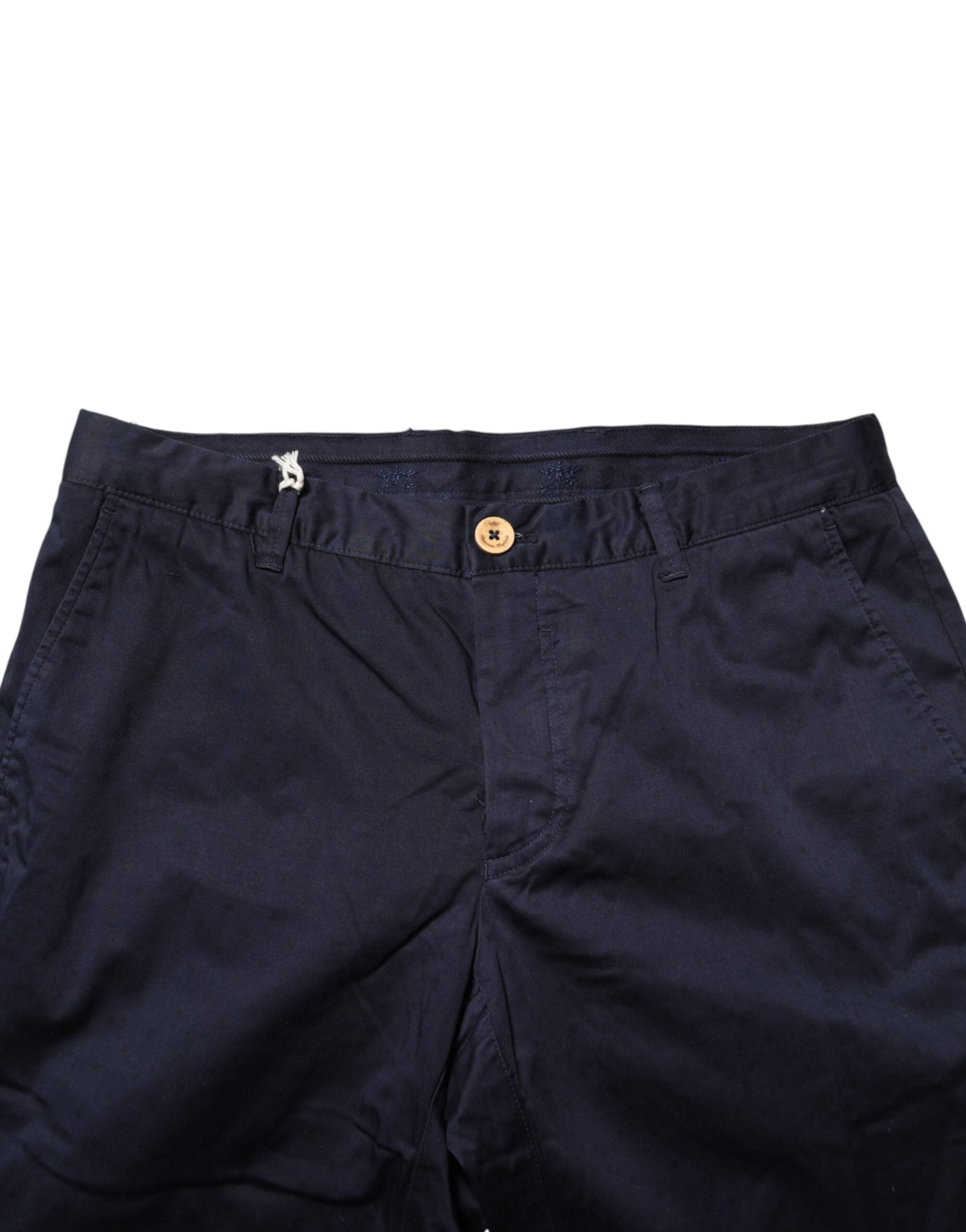 Domenico Tagliente Navy Blue Straight Chino Mid Waist Women's Pants (Pre-Owned)