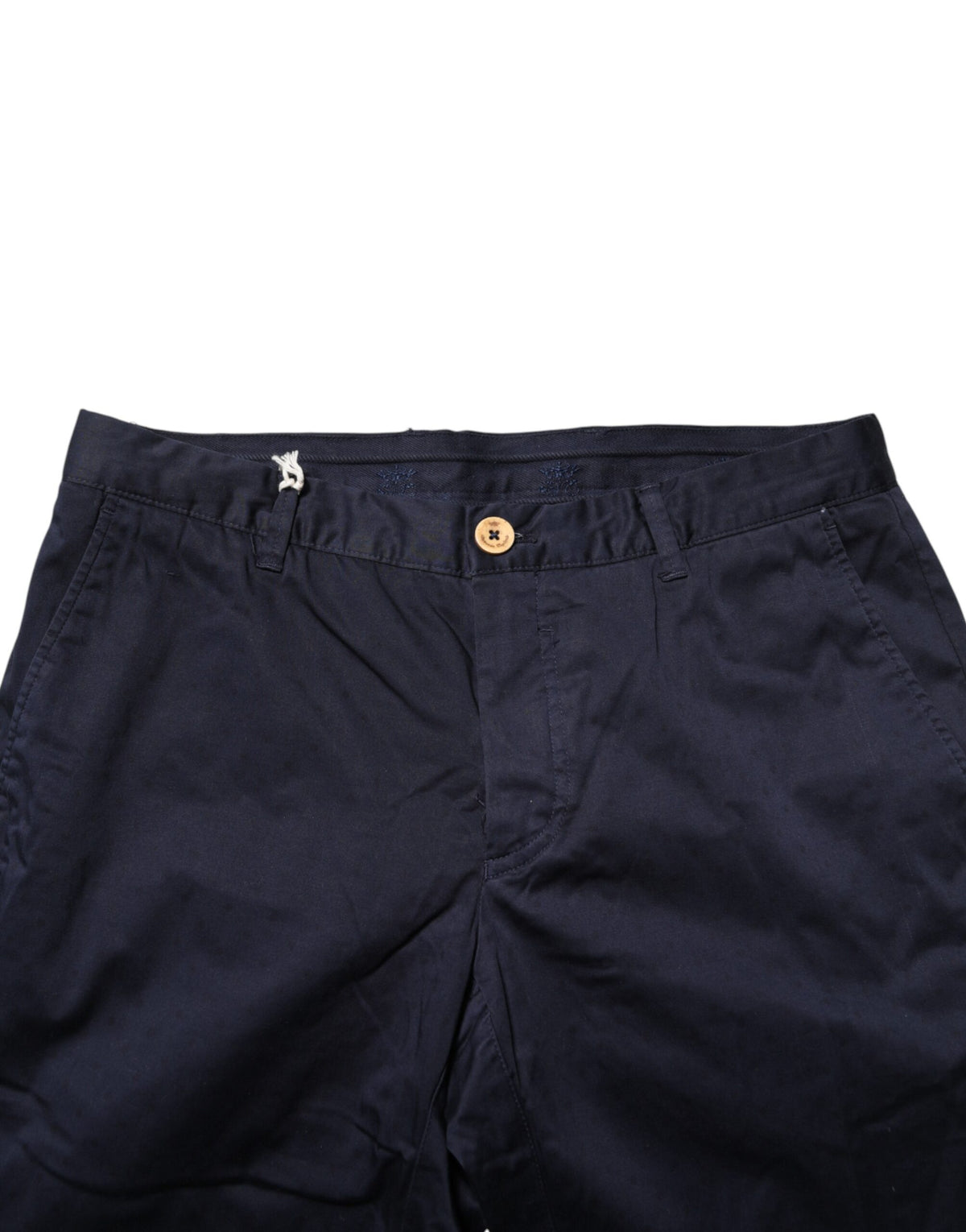 Domenico Tagliente Navy Blue Straight Chino Mid Waist Women's Pants (Pre-Owned)