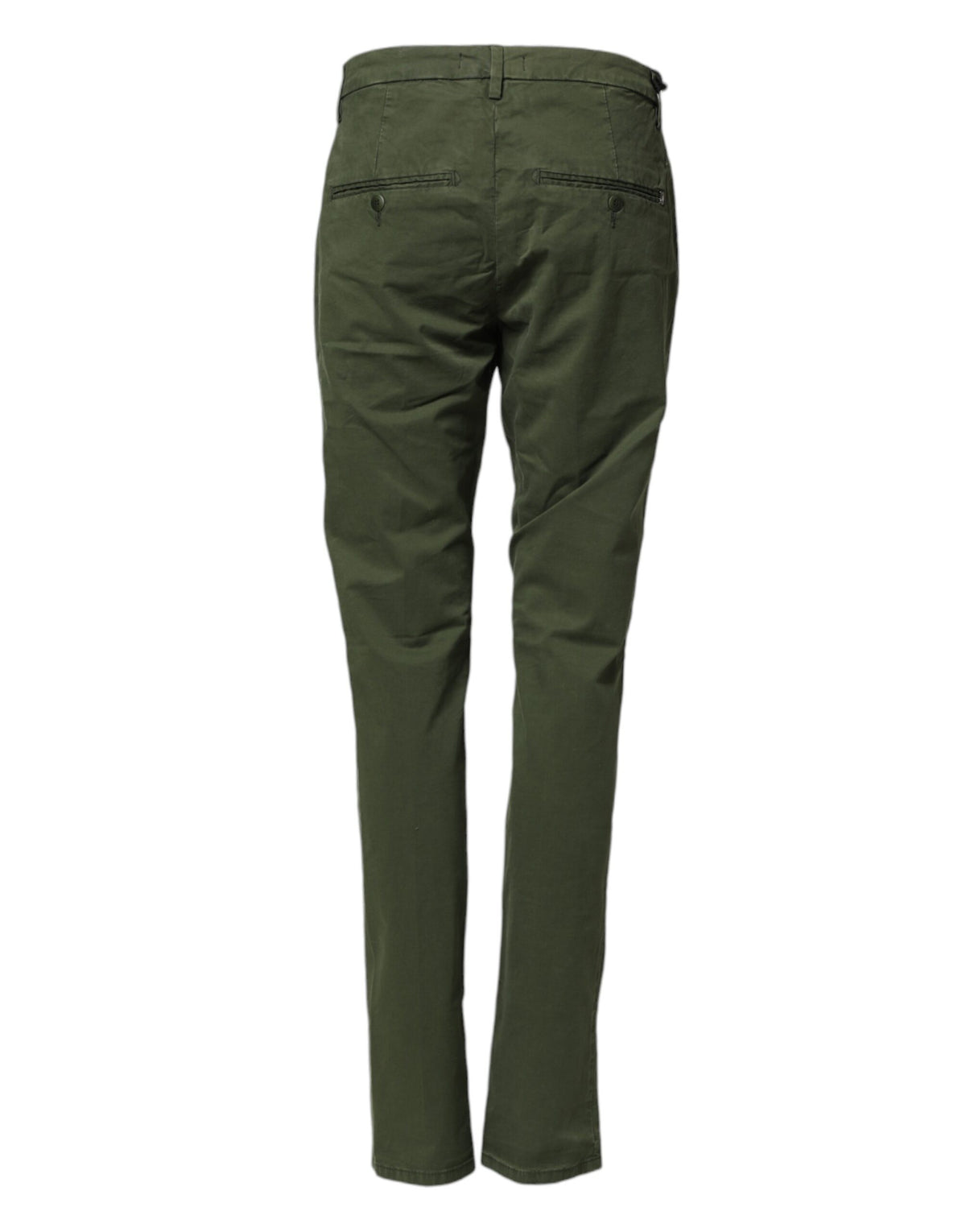 Dondup Dark Green Cotton Stretch Skinny Chino Trouser Women's Pants (Pre-Owned)