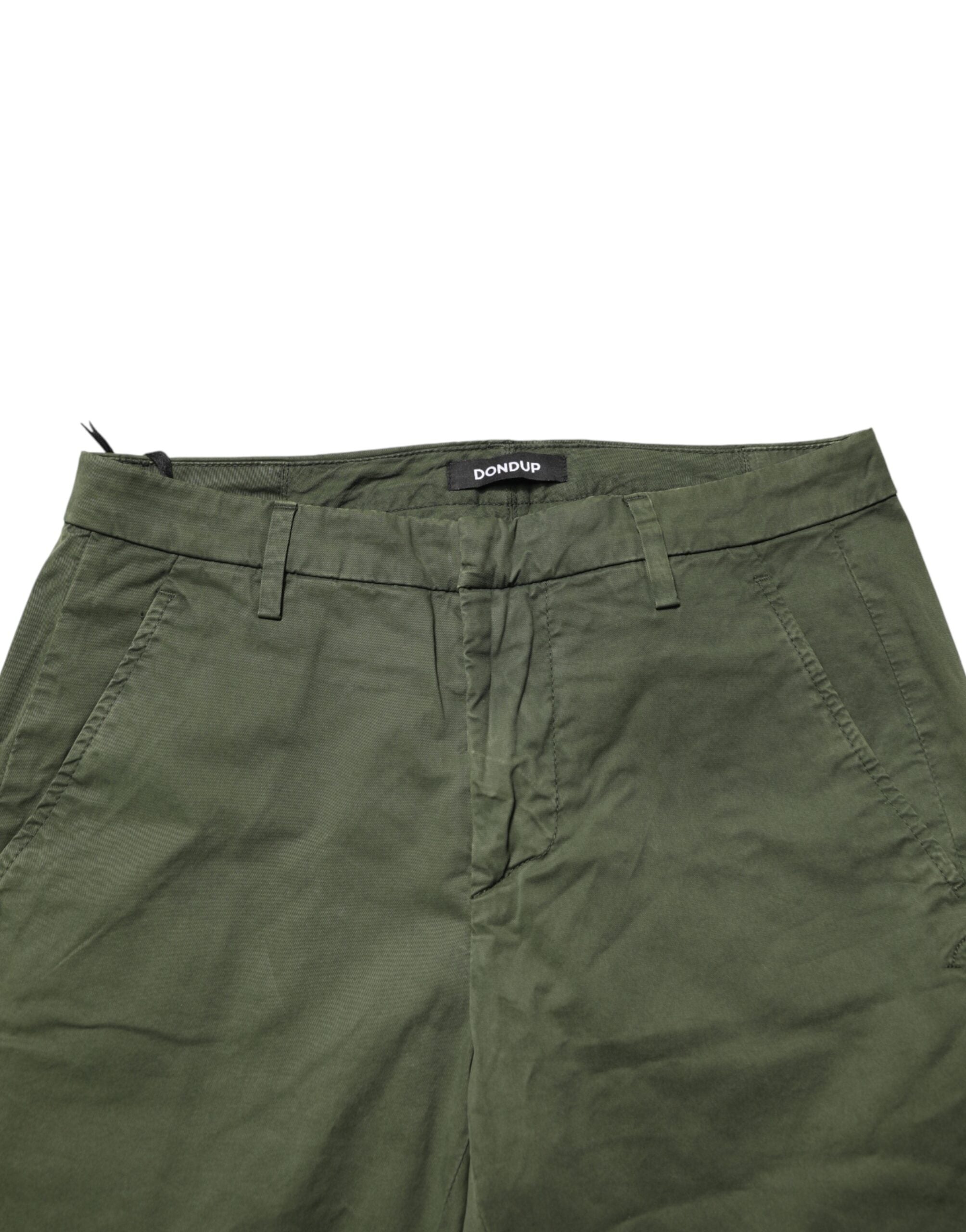 Dondup Dark Green Cotton Stretch Skinny Chino Trouser Women's Pants (Pre-Owned)