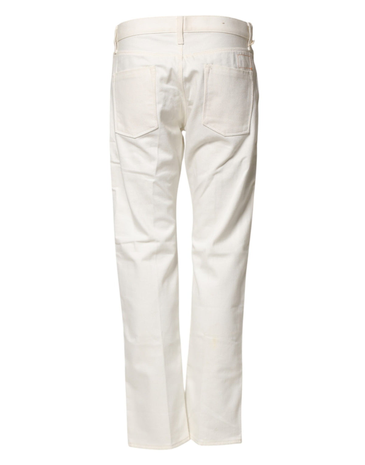 Fortela White Cotton Straight Denim Mid Waist Trouser Women's Jeans (Pre-Owned)