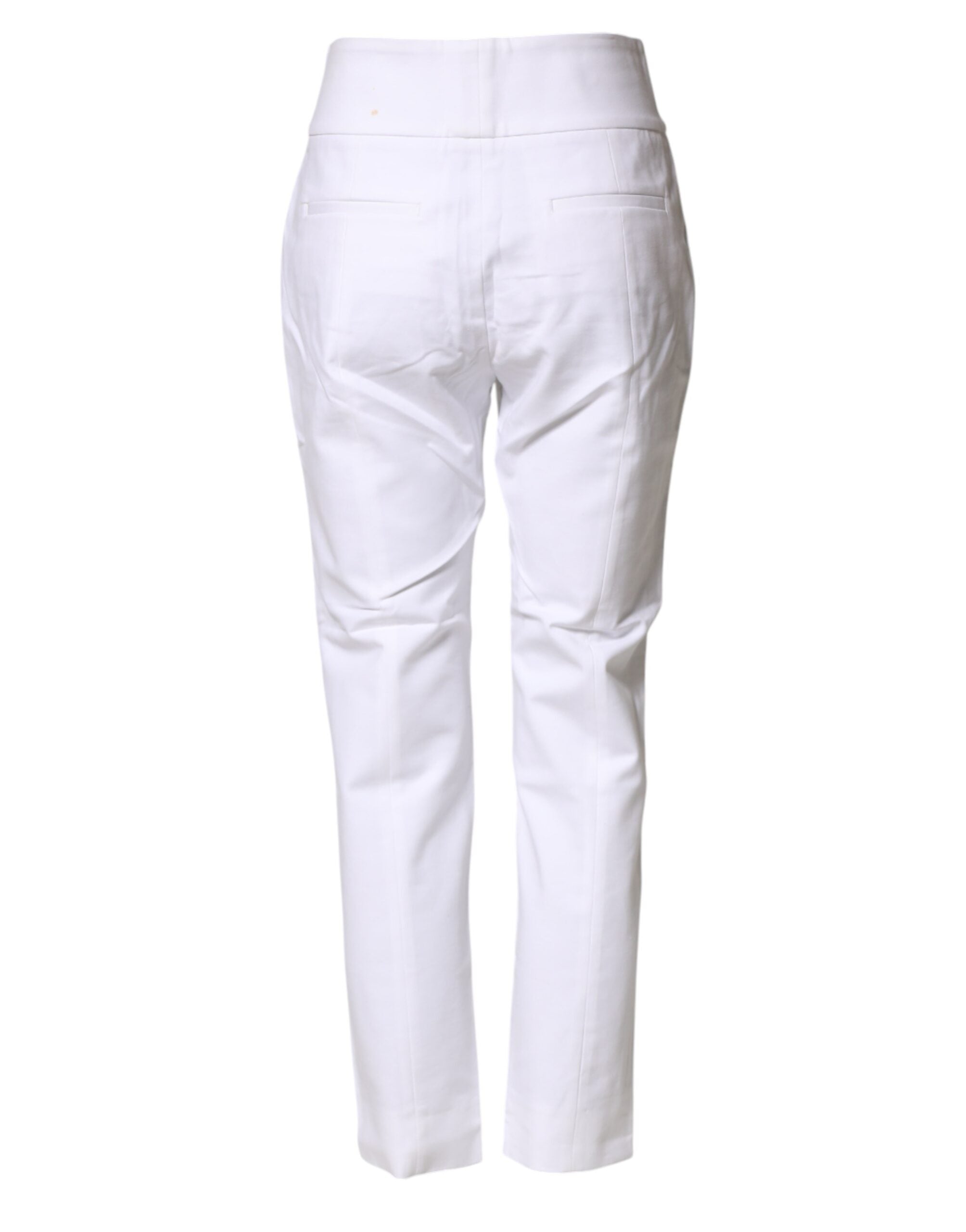 Peserico White High Waist Tapered Fit Chino Trouser Women's Pants (Pre-Owned)