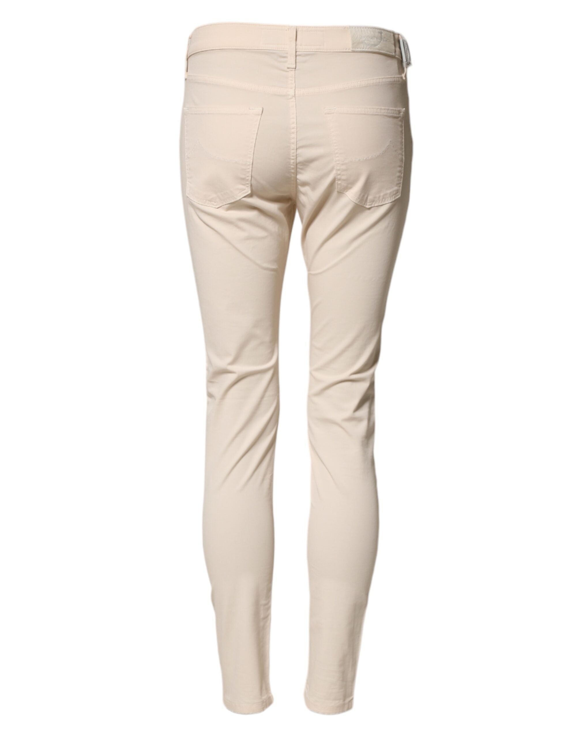 Jacob Cohen Beige Mid Waist Skinny Fit Denim Trouser Women's Jeans (Pre-Owned)