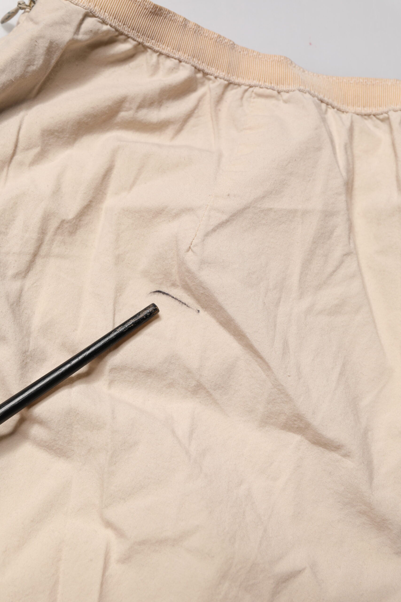 QL2 Beige Cotton High Waist Straight Chino Trouser Women's Pants (Pre-Owned)