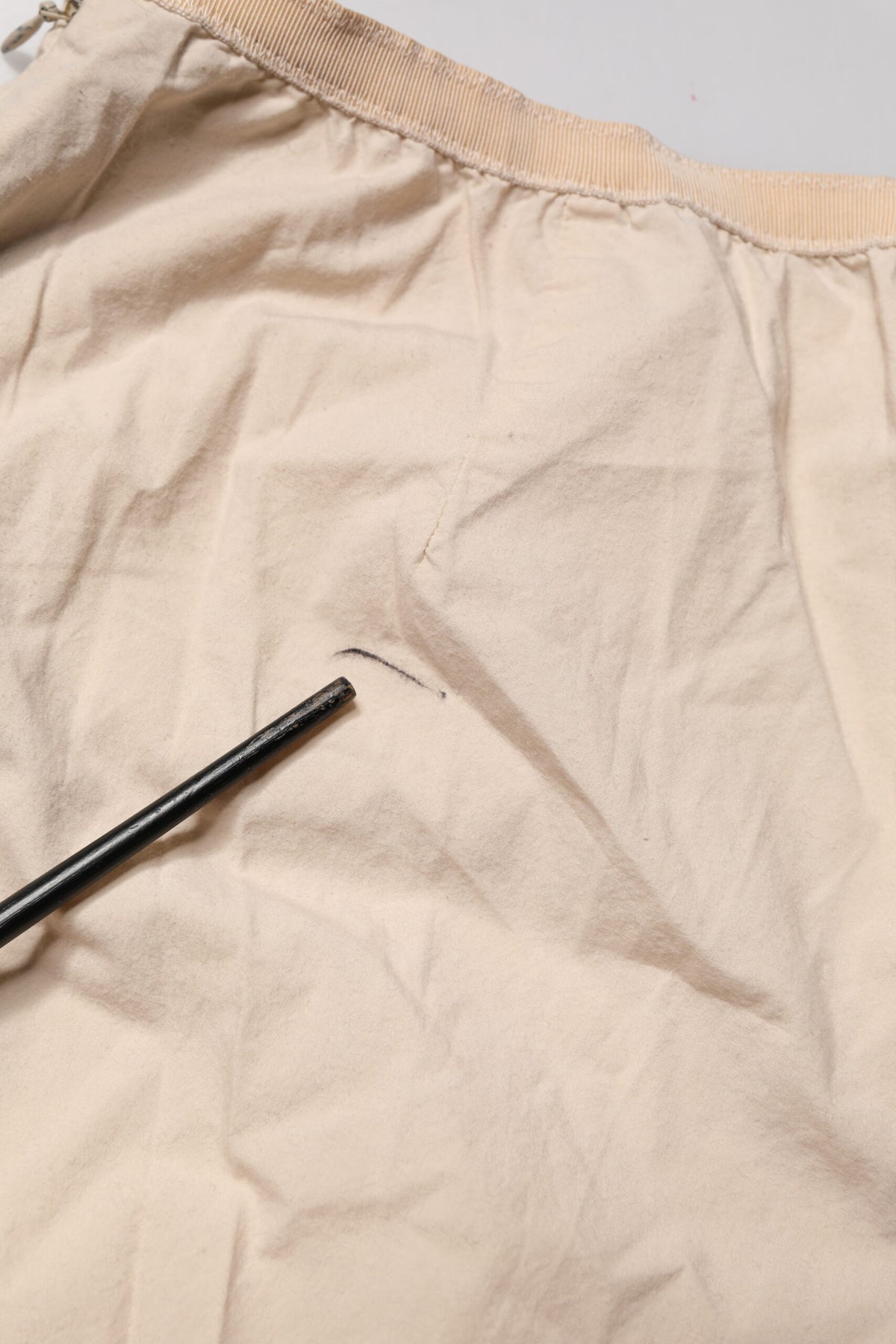 QL2 Beige Cotton High Waist Straight Chino Trouser Women's Pants (Pre-Owned)