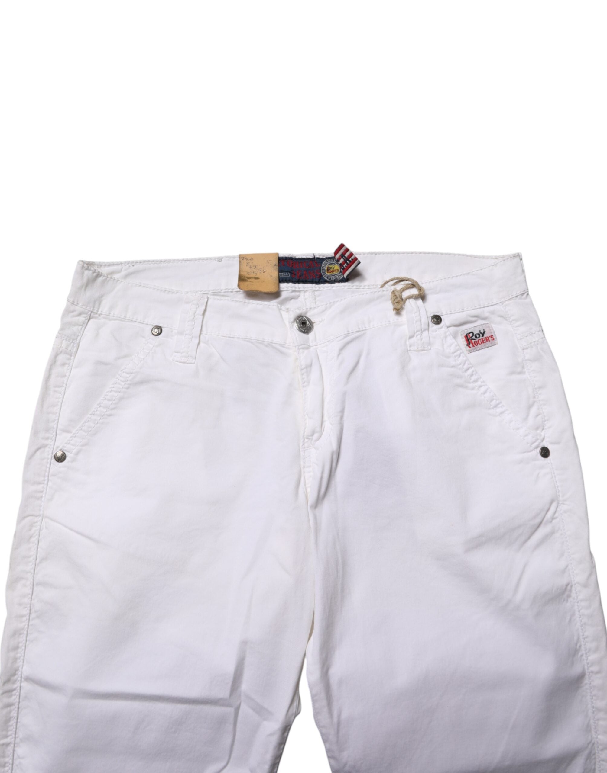 Roy Roger's White Low Waist Bootcut Flared Denim Trouser Women's Jeans (Pre-Owned)