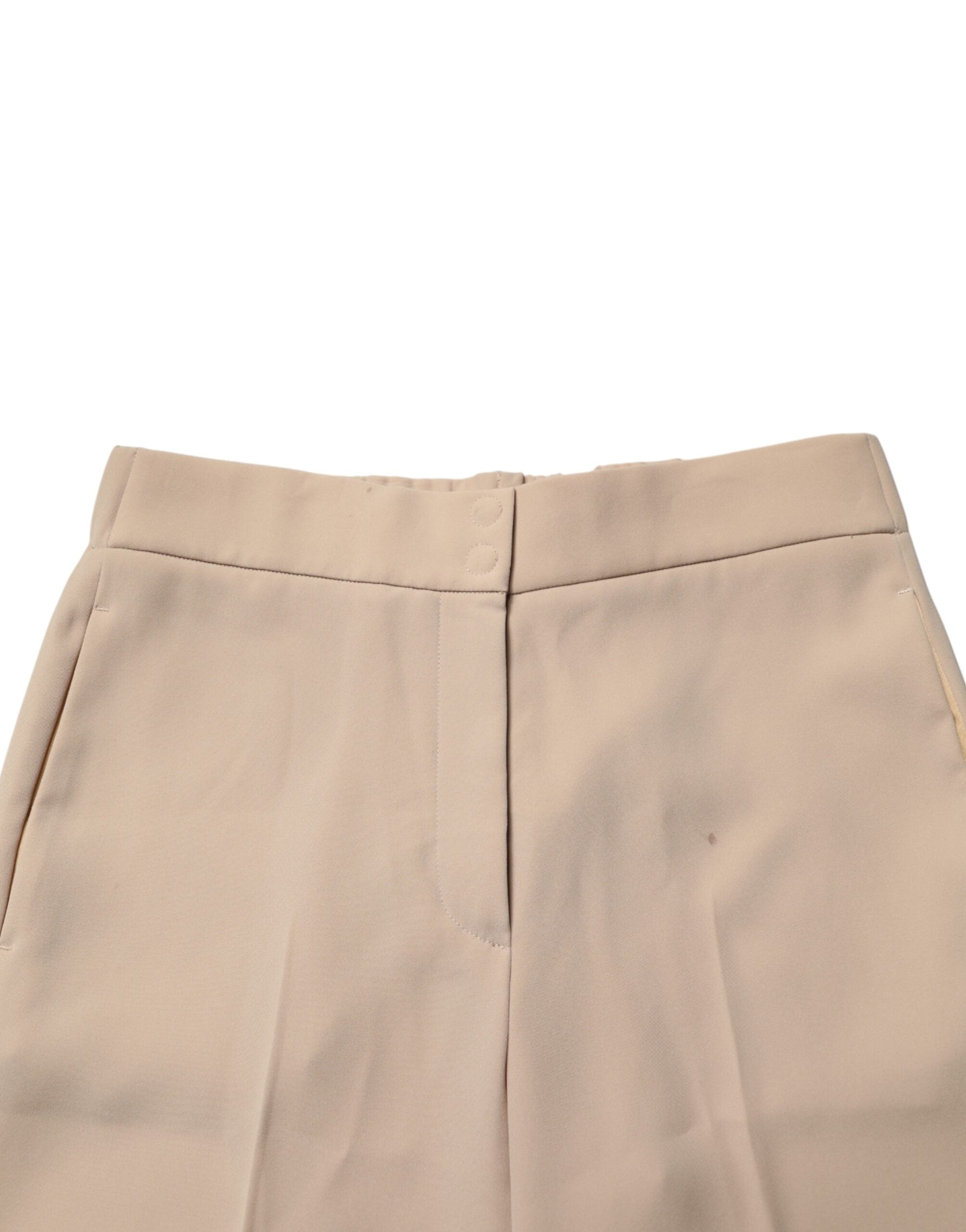 Emporio Armani Beige High Waist Straight Chino Trouser Women's Pants (Pre-Owned)