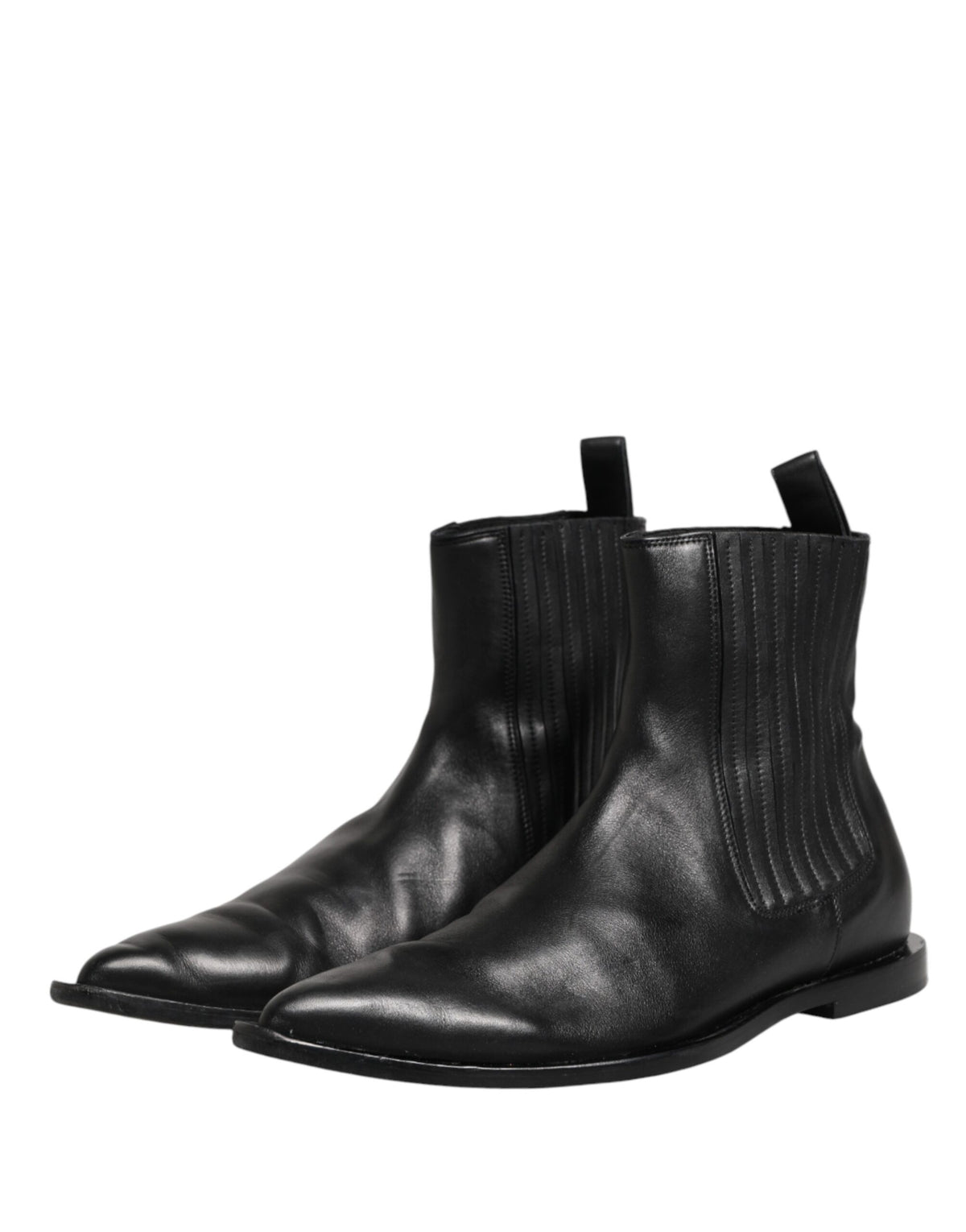 Dolce & Gabbana Black Chelsea Men Short Ankle Boots Men's Shoes