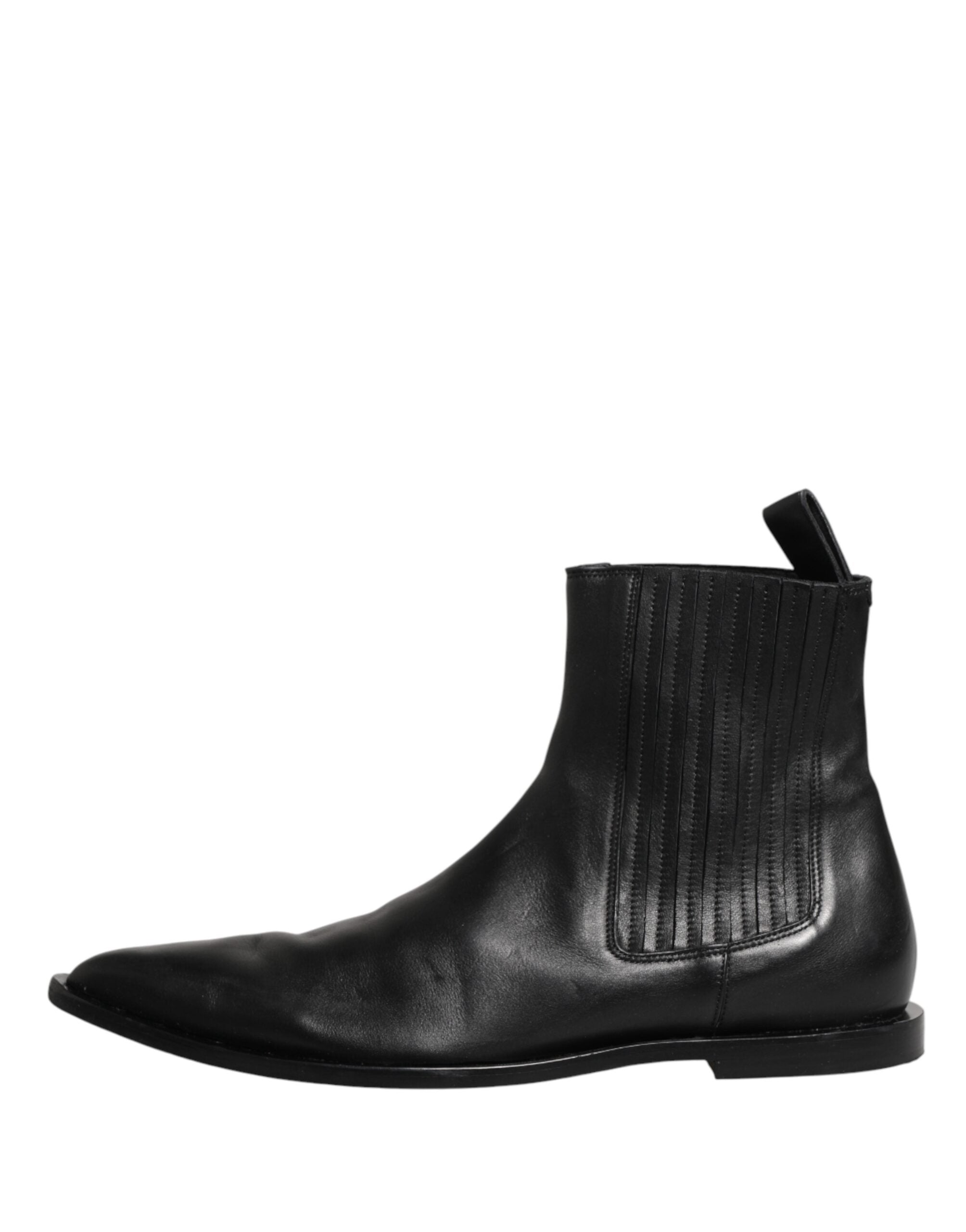 Dolce & Gabbana Black Chelsea Men Short Ankle Boots Men's Shoes