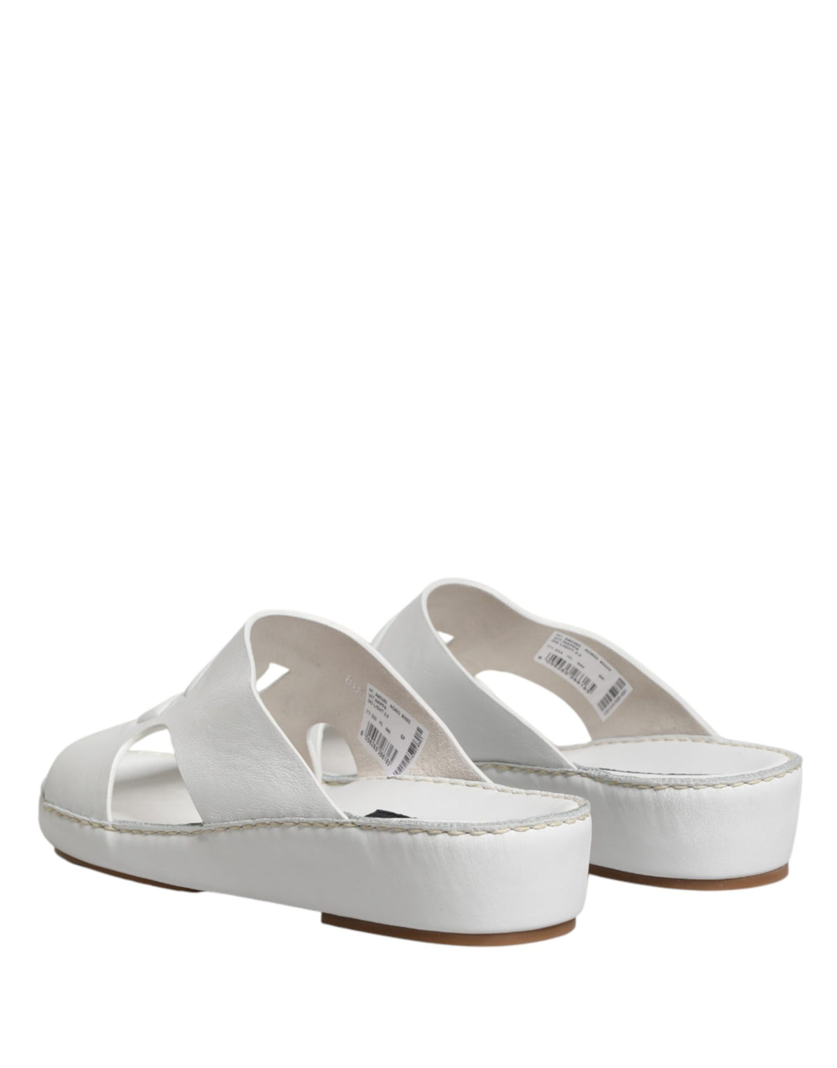 Dolce & Gabbana White DG Cutout Slides Slippers Flats Men's Shoes