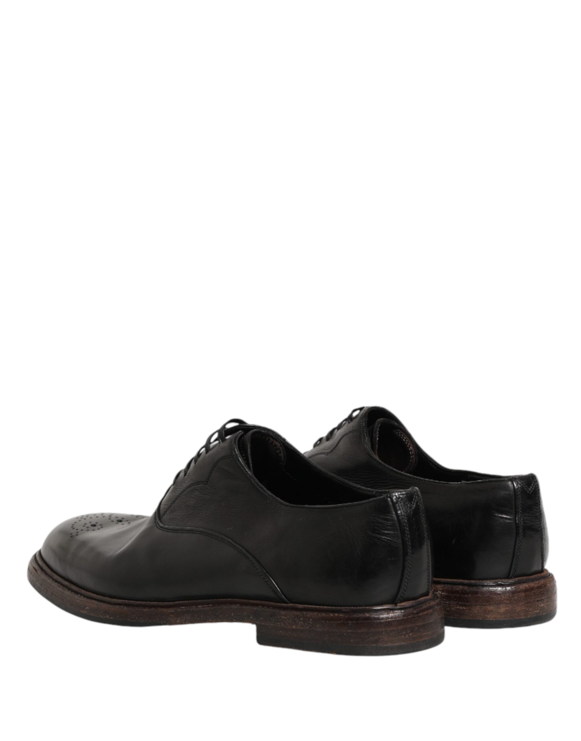Dolce & Gabbana Black Calfskin Leather Oxford Dress Men's Shoes