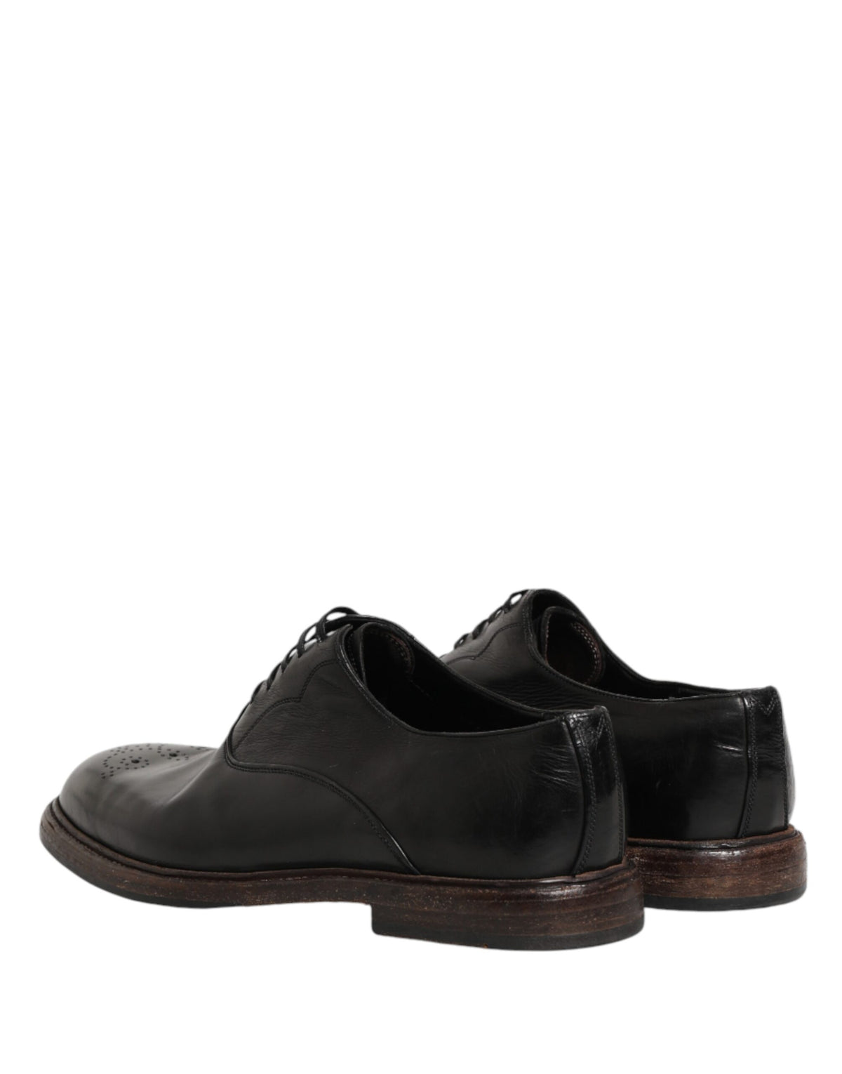 Dolce & Gabbana Black Calfskin Leather Oxford Dress Men's Shoes