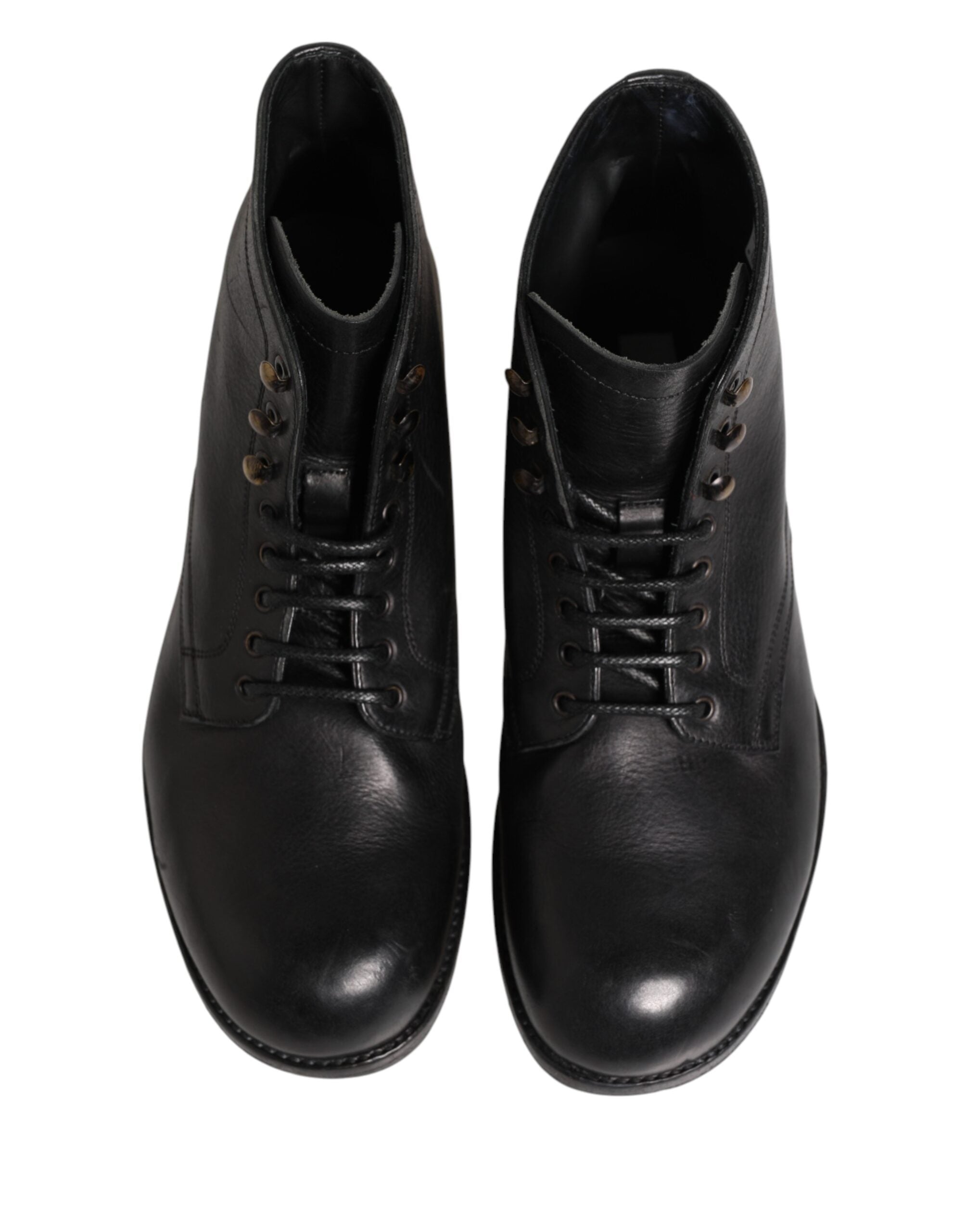 Dolce & Gabbana Black Lace Up Short Ankle Boots Men Men's Shoes