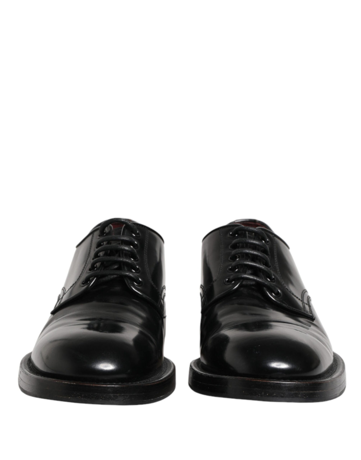 Dolce & Gabbana Black Lace Up Leather Dress Derby Men Men's Shoes (Pre-Owned)