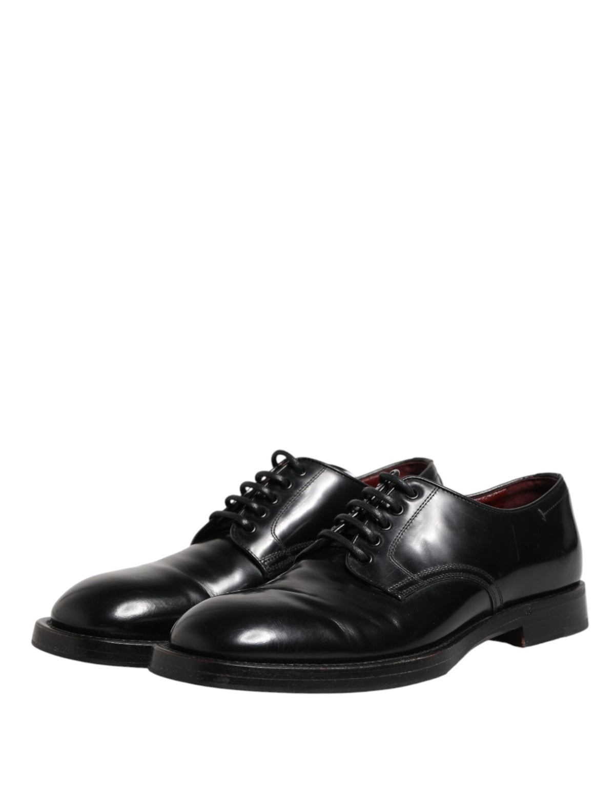 Dolce & Gabbana Black Lace Up Leather Dress Derby Men Men's Shoes (Pre-Owned)