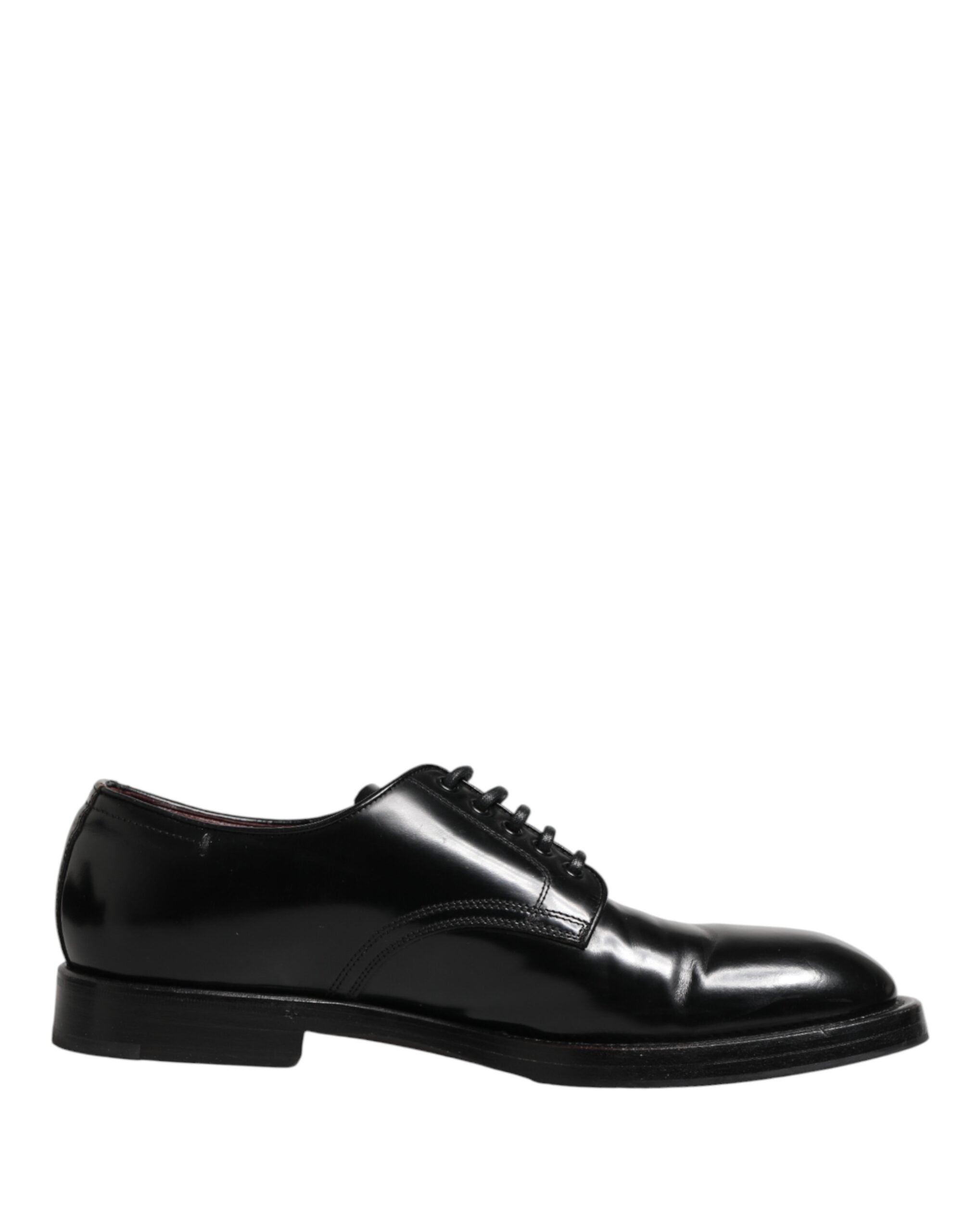 Dolce & Gabbana Black Lace Up Leather Dress Derby Men Men's Shoes (Pre-Owned)