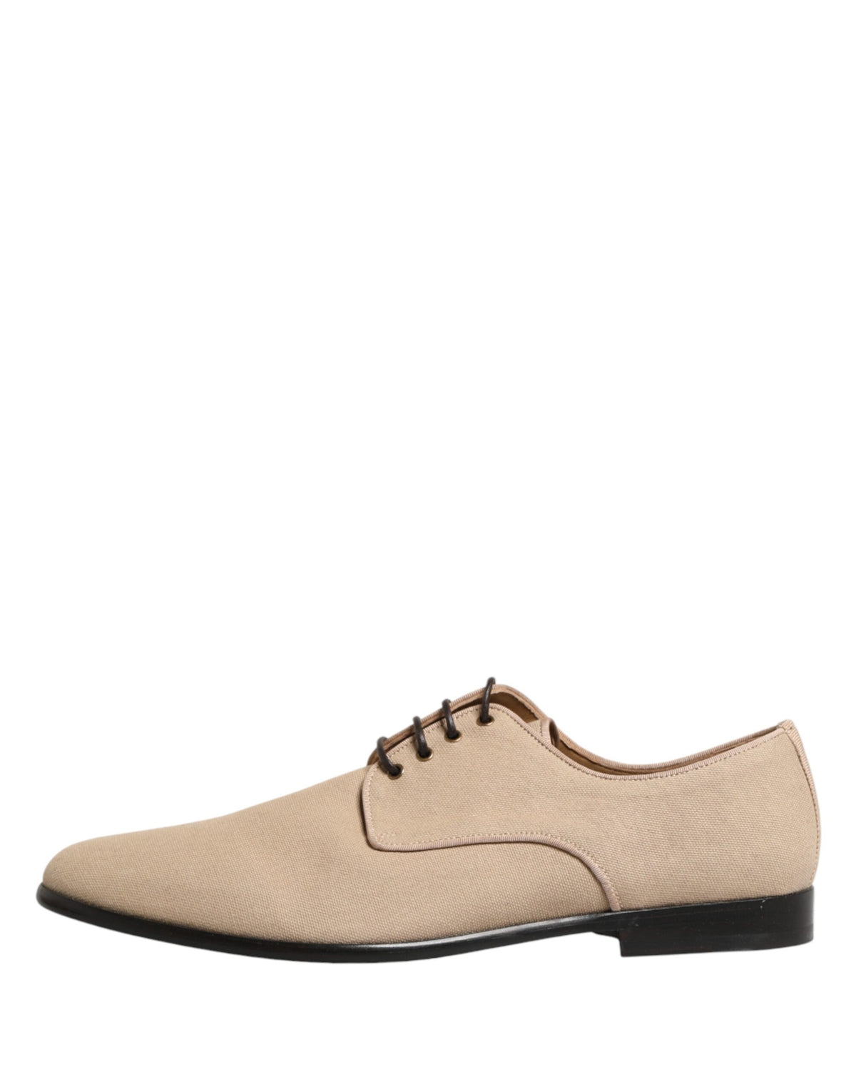 Dolce & Gabbana Beige Canvas Derby Lace Up Dress Men Men's Shoes