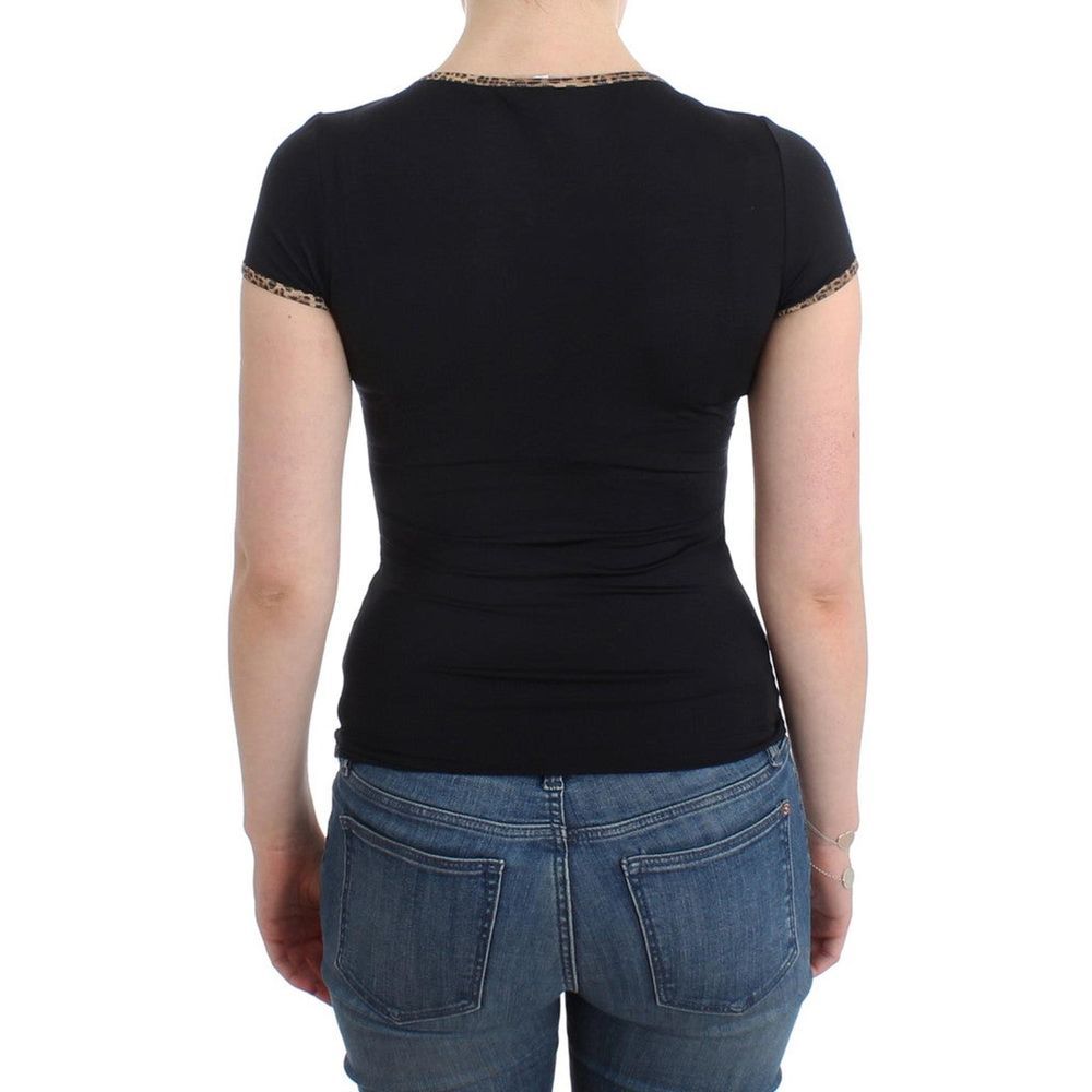 Roberto Cavalli Black Elastane Women's Top