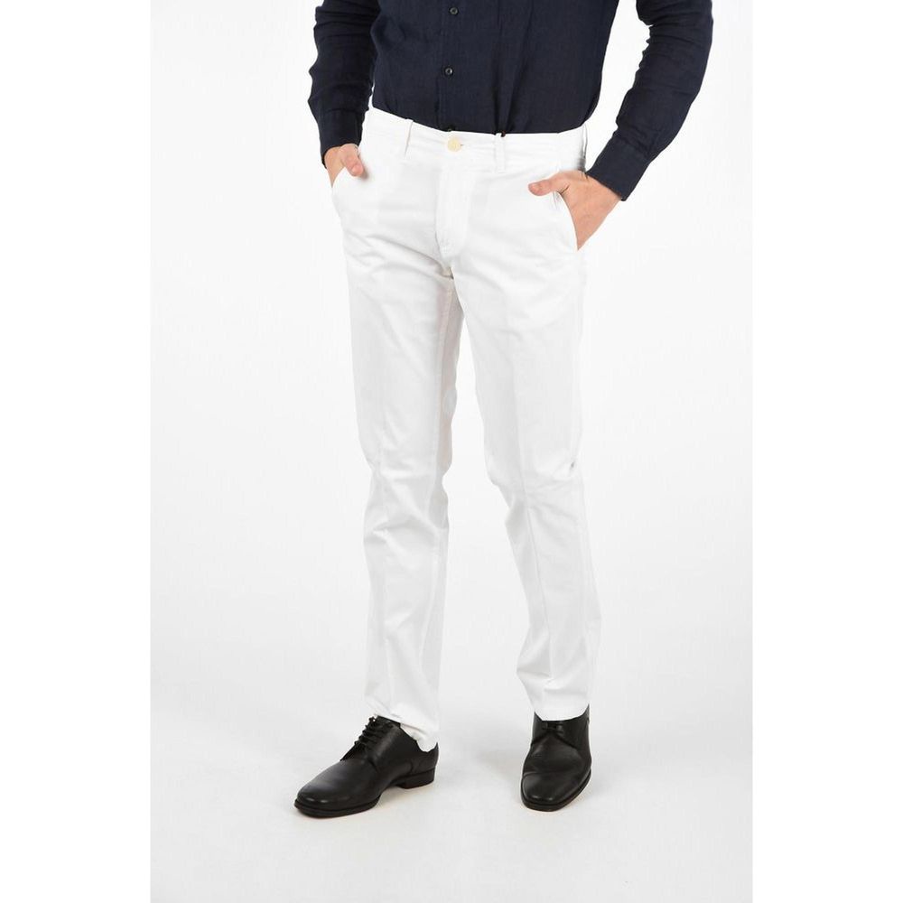 Corneliani White Cotton Chino Men's Pants