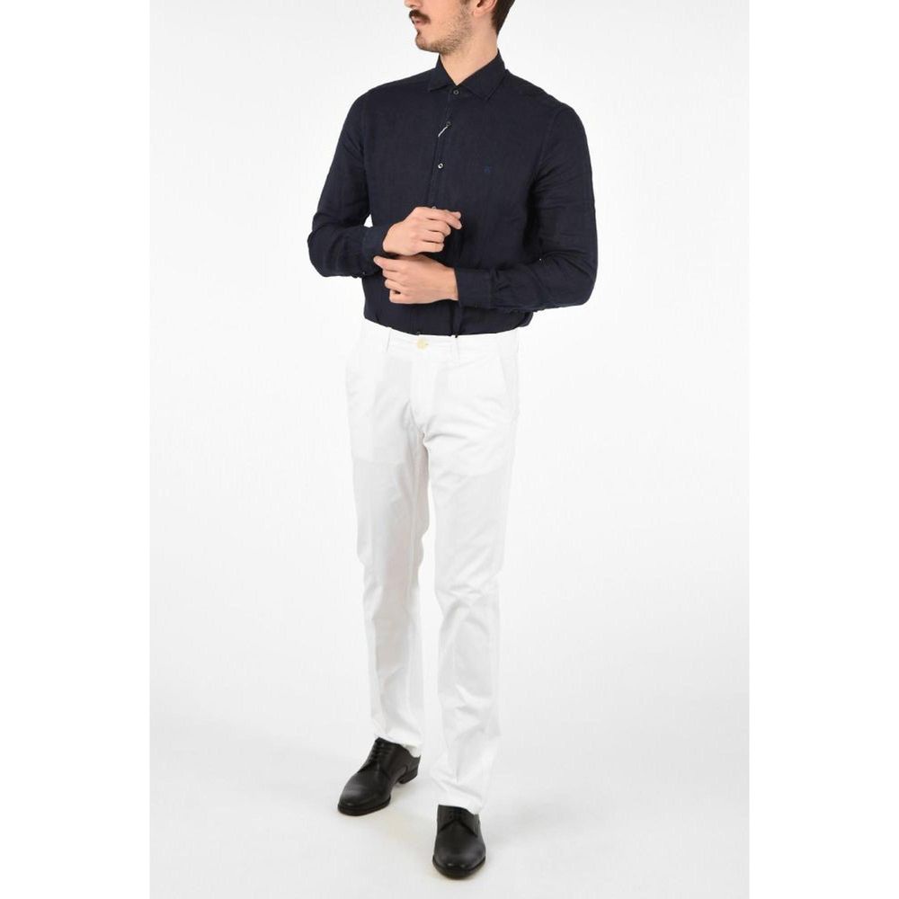 Corneliani White Cotton Chino Men's Pants