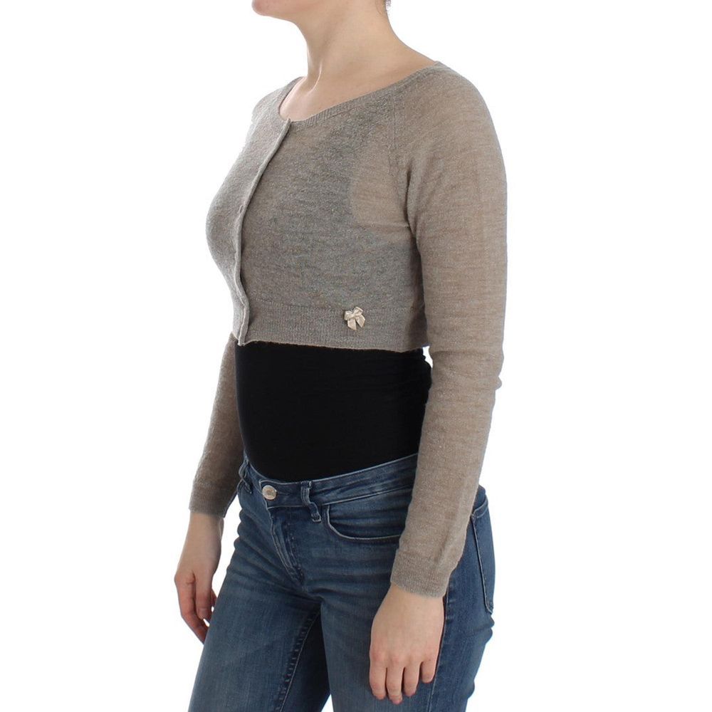 Ermanno Scervino Beige Alpaca Leather Women's Cardigan