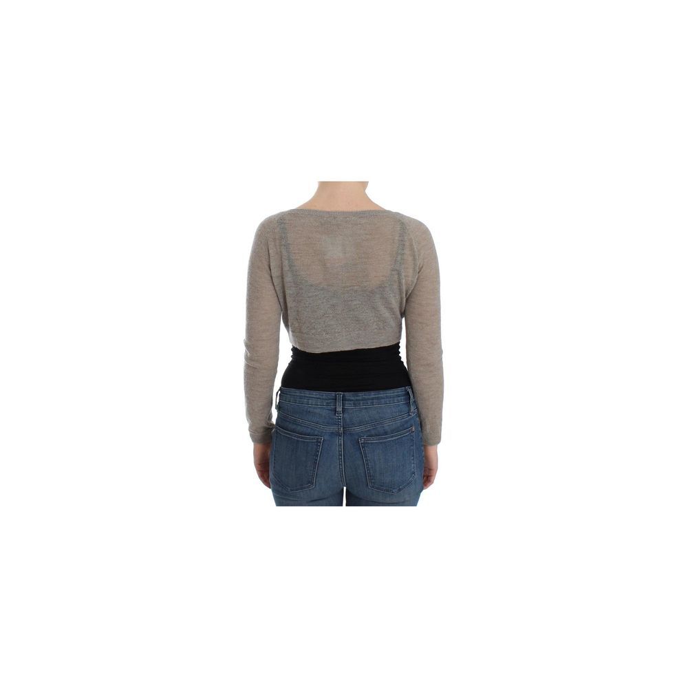 Ermanno Scervino Beige Alpaca Leather Women's Cardigan