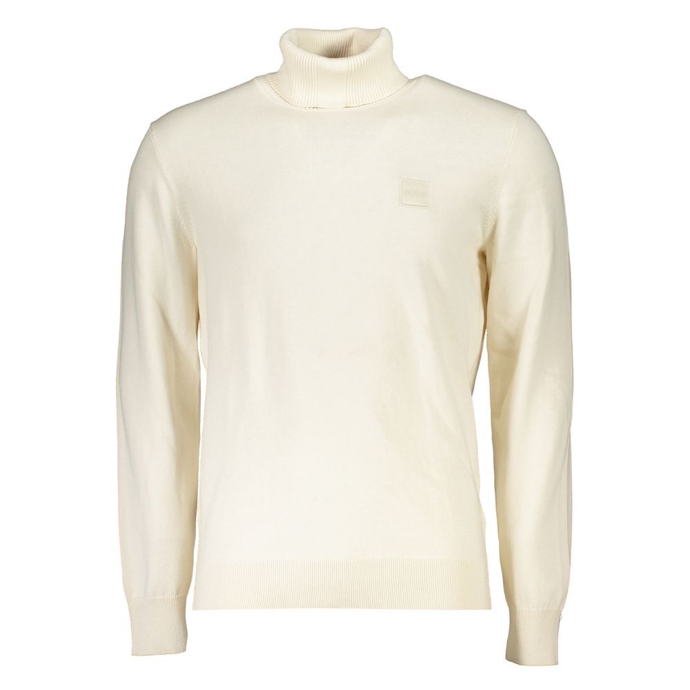 Hugo Boss White Cotton Men's Turtleneck
