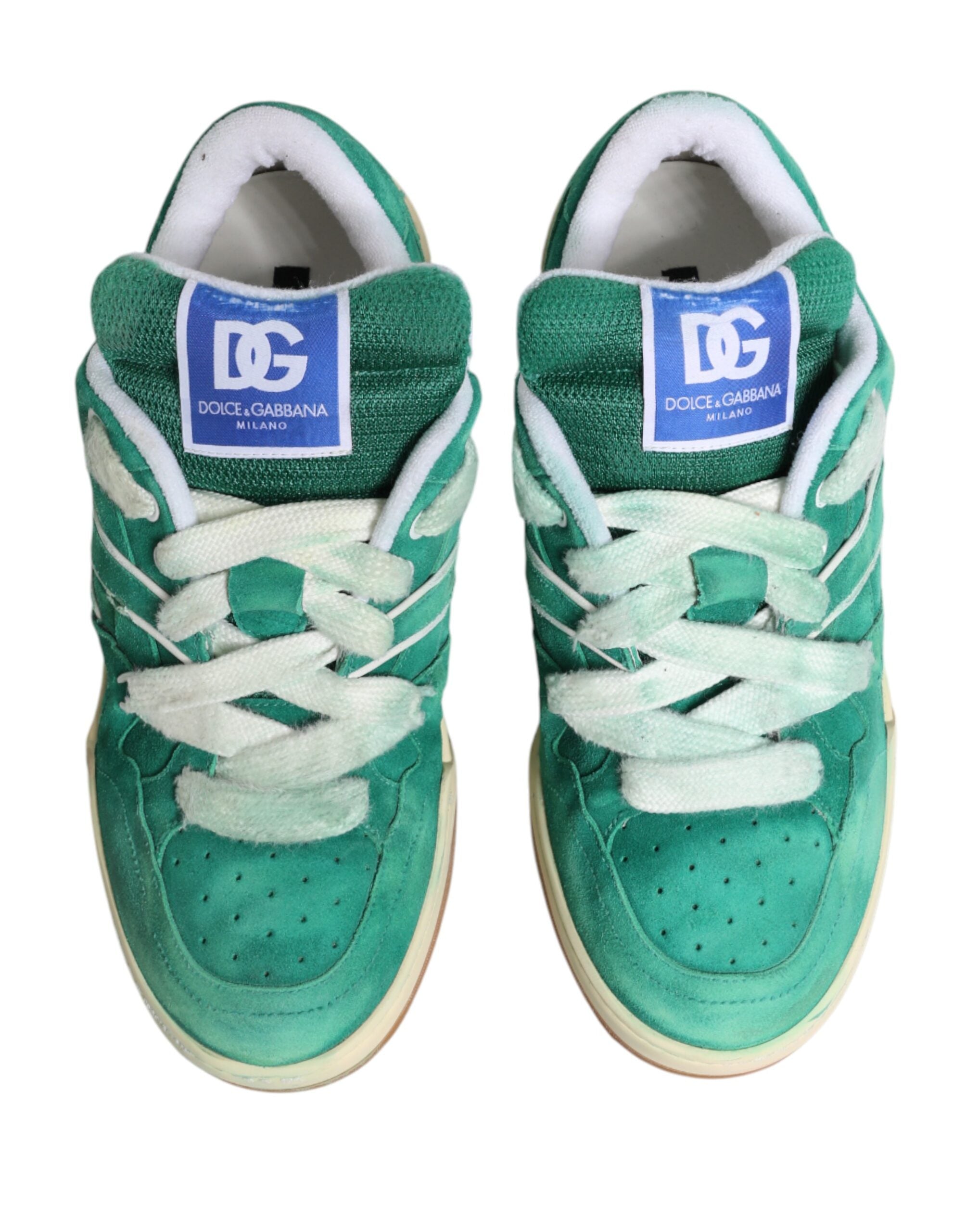 Dolce & Gabbana Green Suede New Roma Low Top Sneakers Men's Shoes