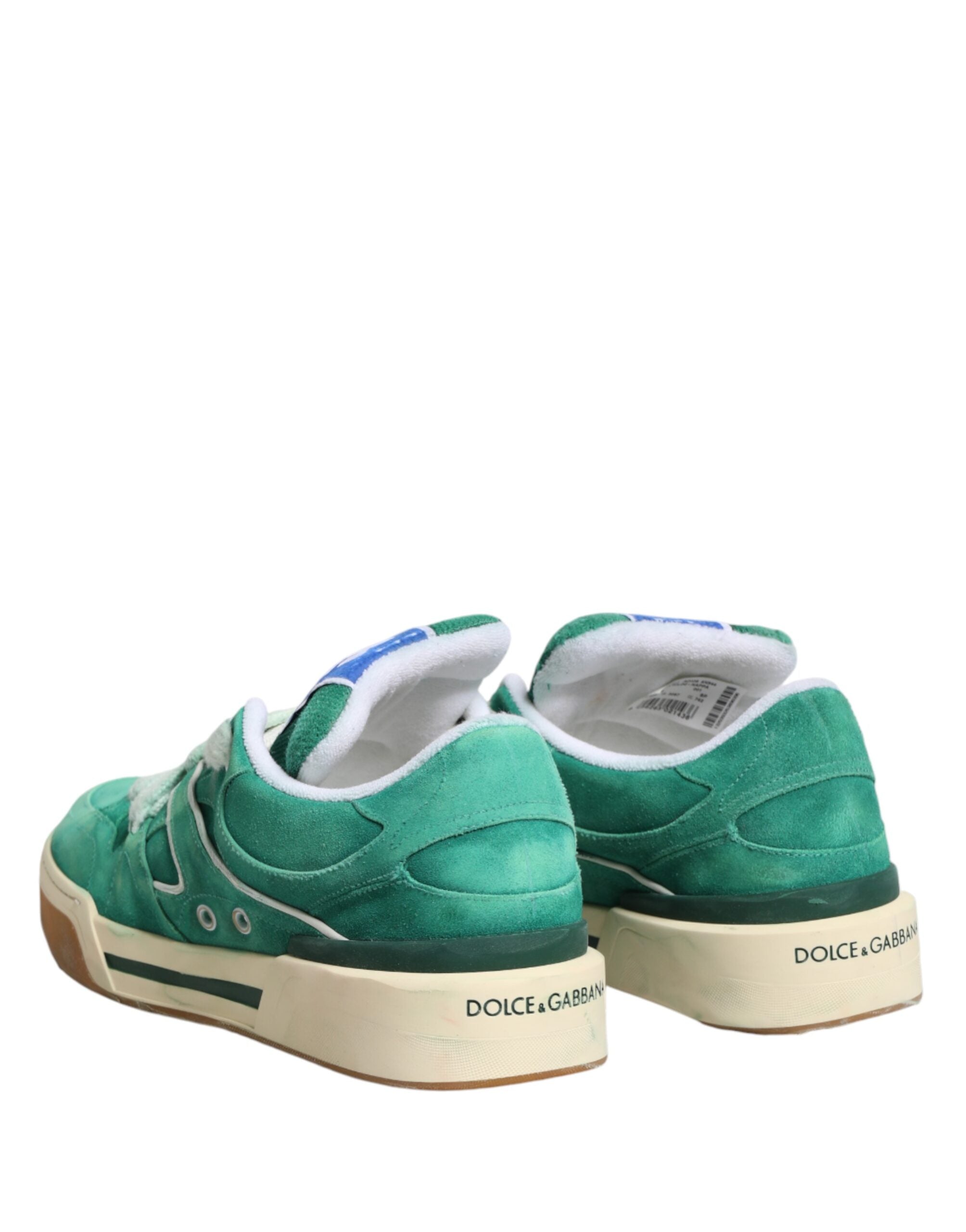 Dolce & Gabbana Green Suede New Roma Low Top Sneakers Men's Shoes
