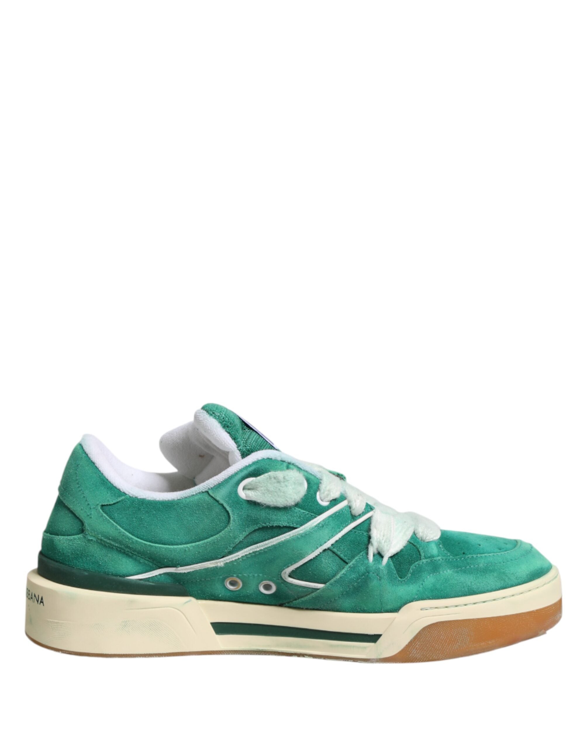 Dolce & Gabbana Green Suede New Roma Low Top Sneakers Men's Shoes