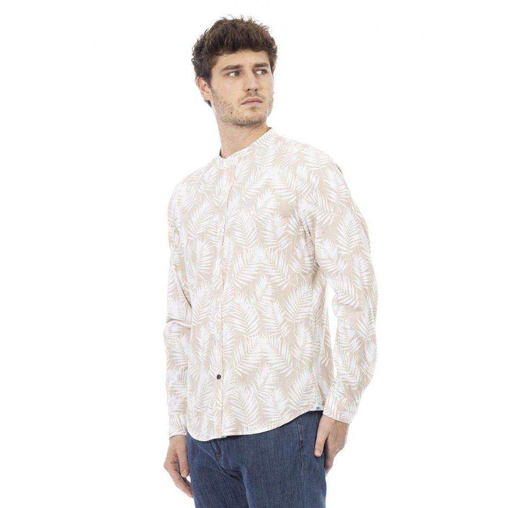 Baldinini Trend Beige Cotton Long Sleeve Men's T-Shirt
