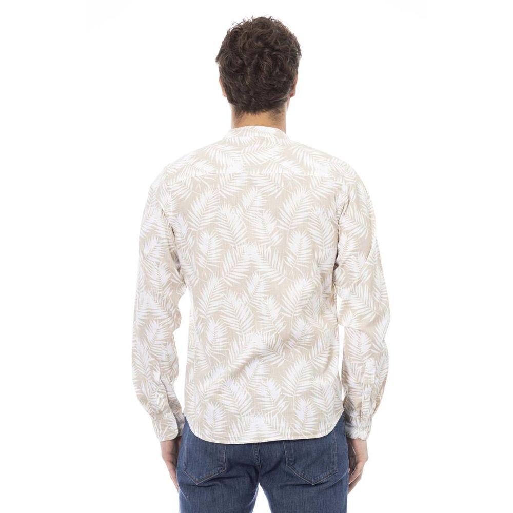 Baldinini Trend Beige Cotton Long Sleeve Men's T-Shirt