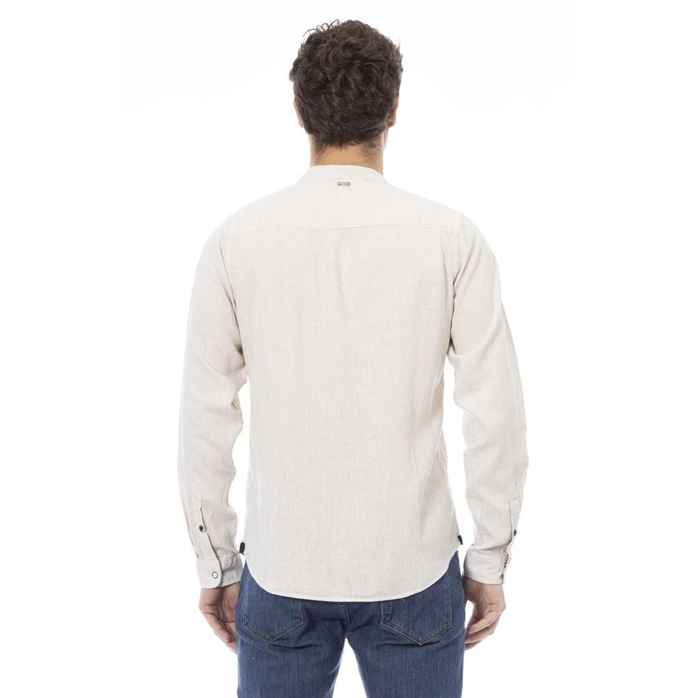 Baldinini Trend White Rayon Long Sleeve Men's T-Shirt