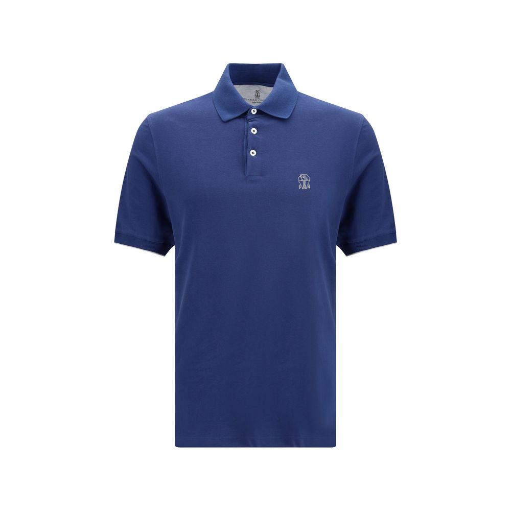 Brunello Cucinelli Blue Cotton Polo Men's Shirt