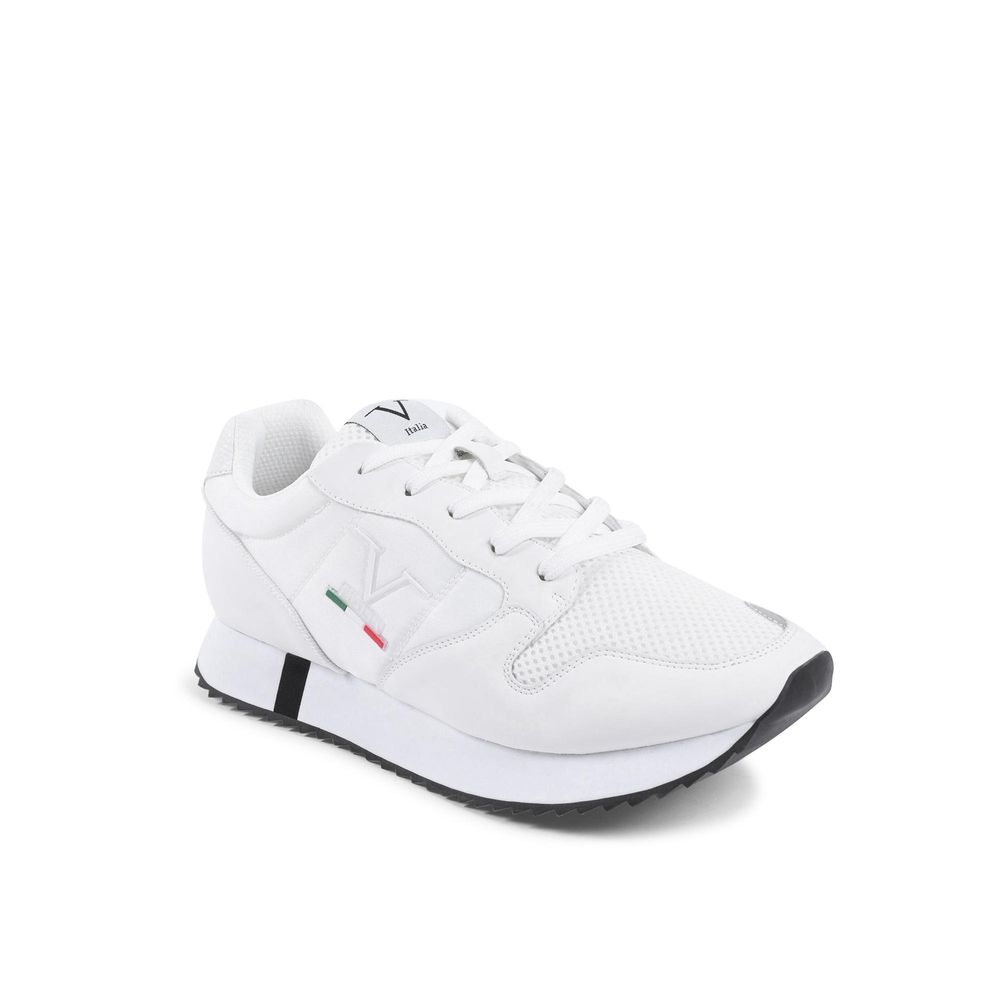 19V69 Italia White Artificial Leather Athletic Men's Sneakers