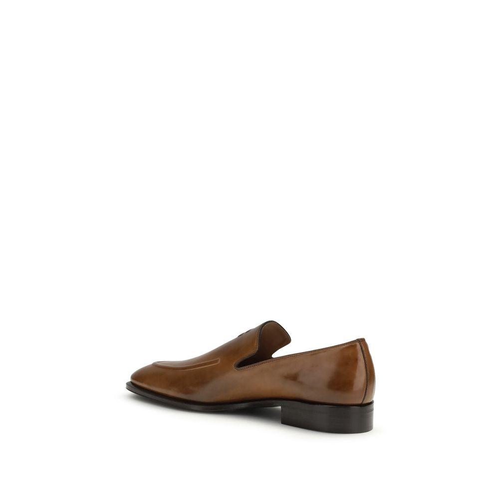 Miu Miu Brown Calf Leather Bos Taurus Slip-On Women's Loafers