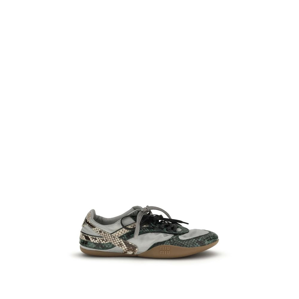 Miu Miu Gray Recycled Polyester Athletic Women's Sneakers