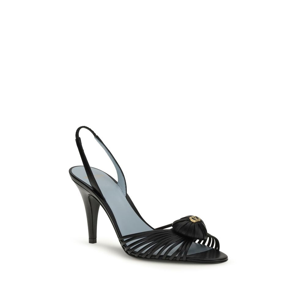 Valentino Garavani Black Goatskin Stiletto Heel Women's Sandals